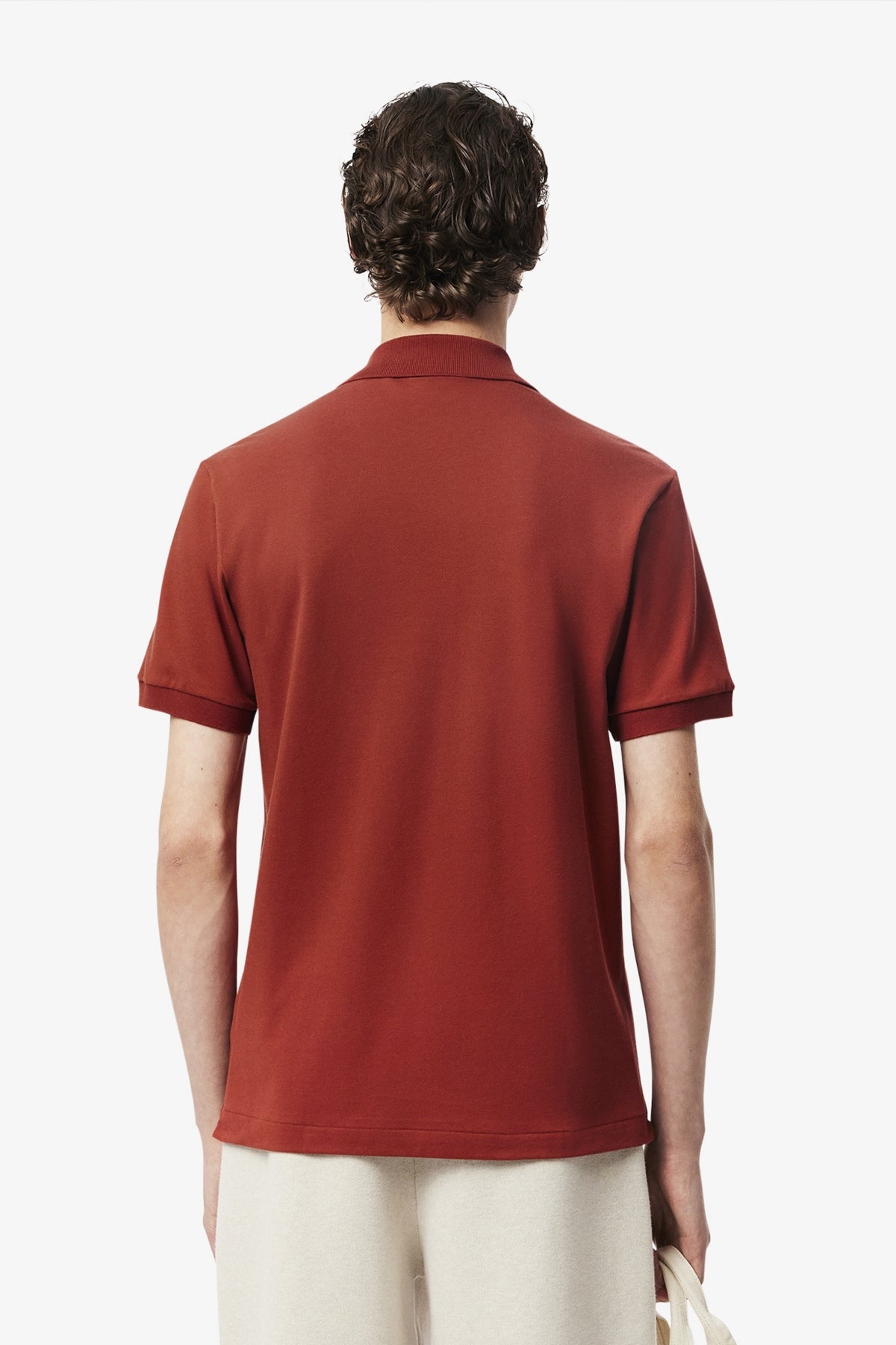 LACOSTE  SHORT SLEEVED RIBBED COLLAR en color ROJO  (3)