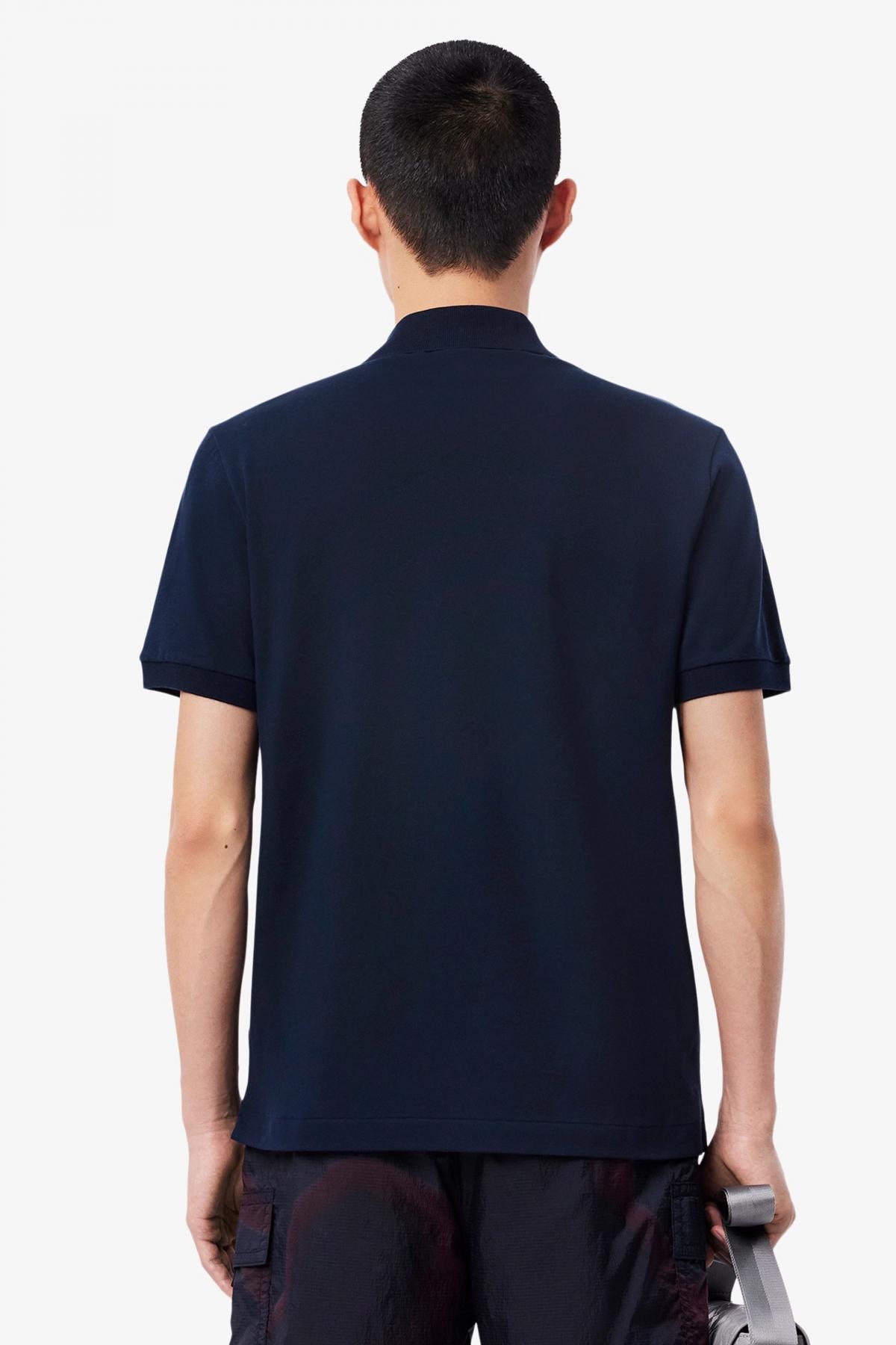 LACOSTE  SHORT SLEEVED RIBBED COLLAR en color AZUL  (3)