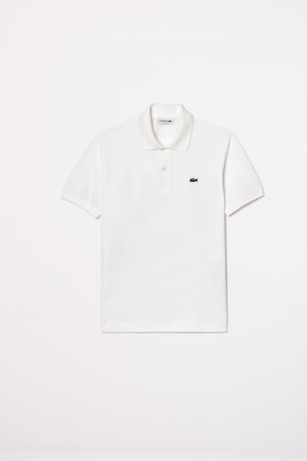 LACOSTE  SHORT SLEEVED RIBBED COLLAR en color BLANCO  (2)