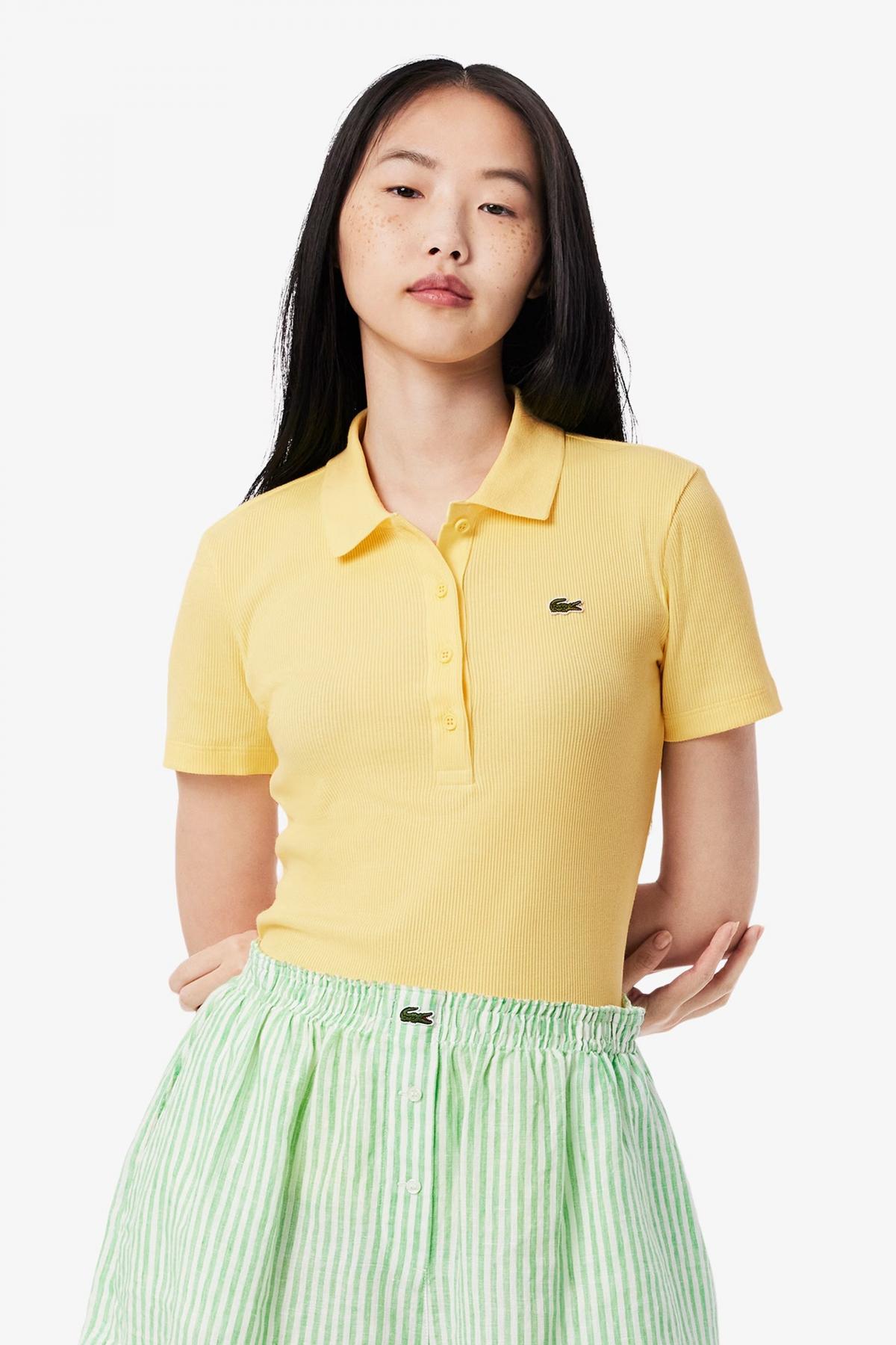LACOSTE RIBBED COLLAR SHIRT en color AMARILLO  (1)