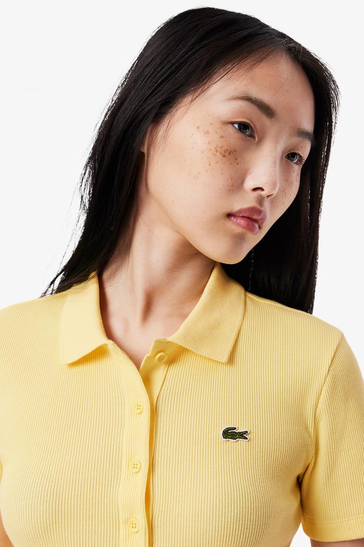 LACOSTE RIBBED COLLAR SHIRT en color AMARILLO  (2)