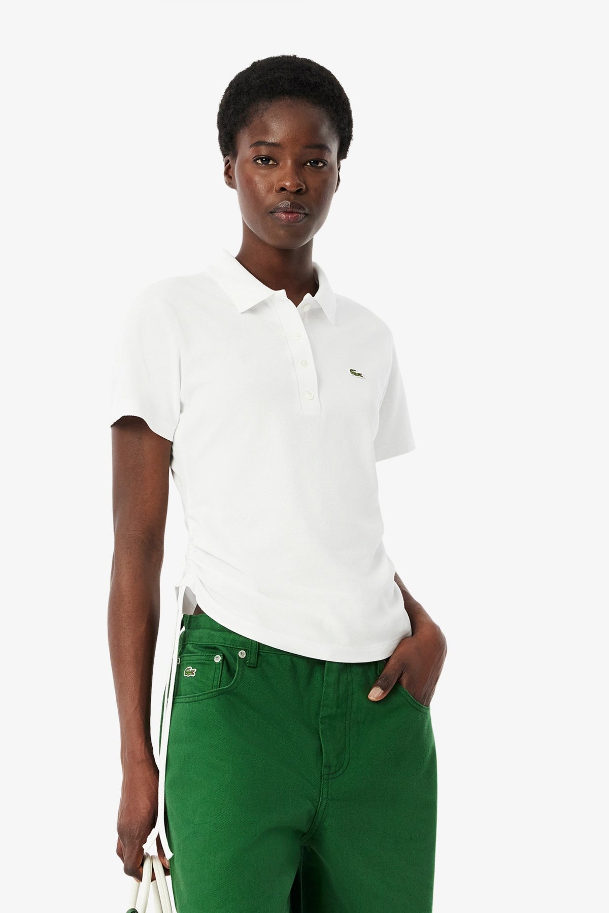 LACOSTE LONG SLEEVED RIBBED COLLAR S en color BLANCO  (1)