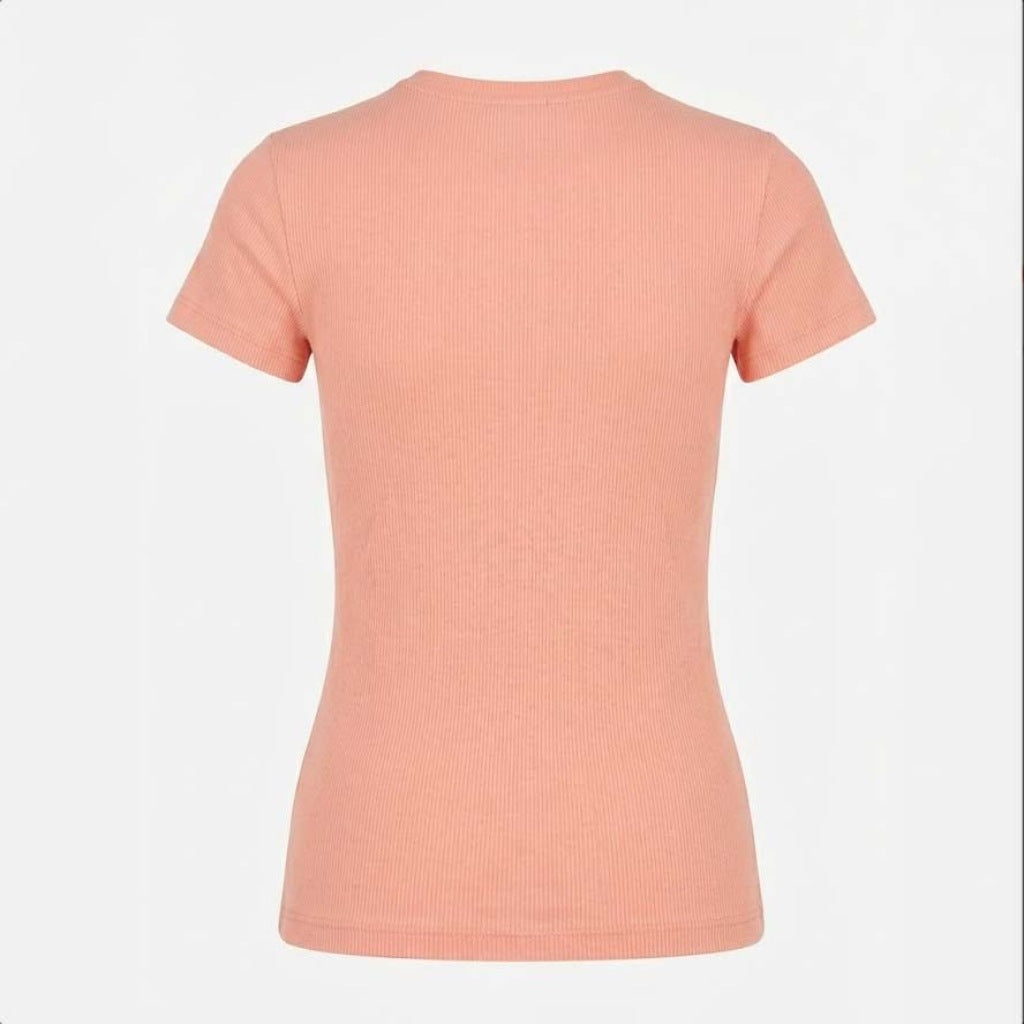 LACOSTE SLIM FIT RIBBED COTTON T-SHIRT en color ROSA  (5)
