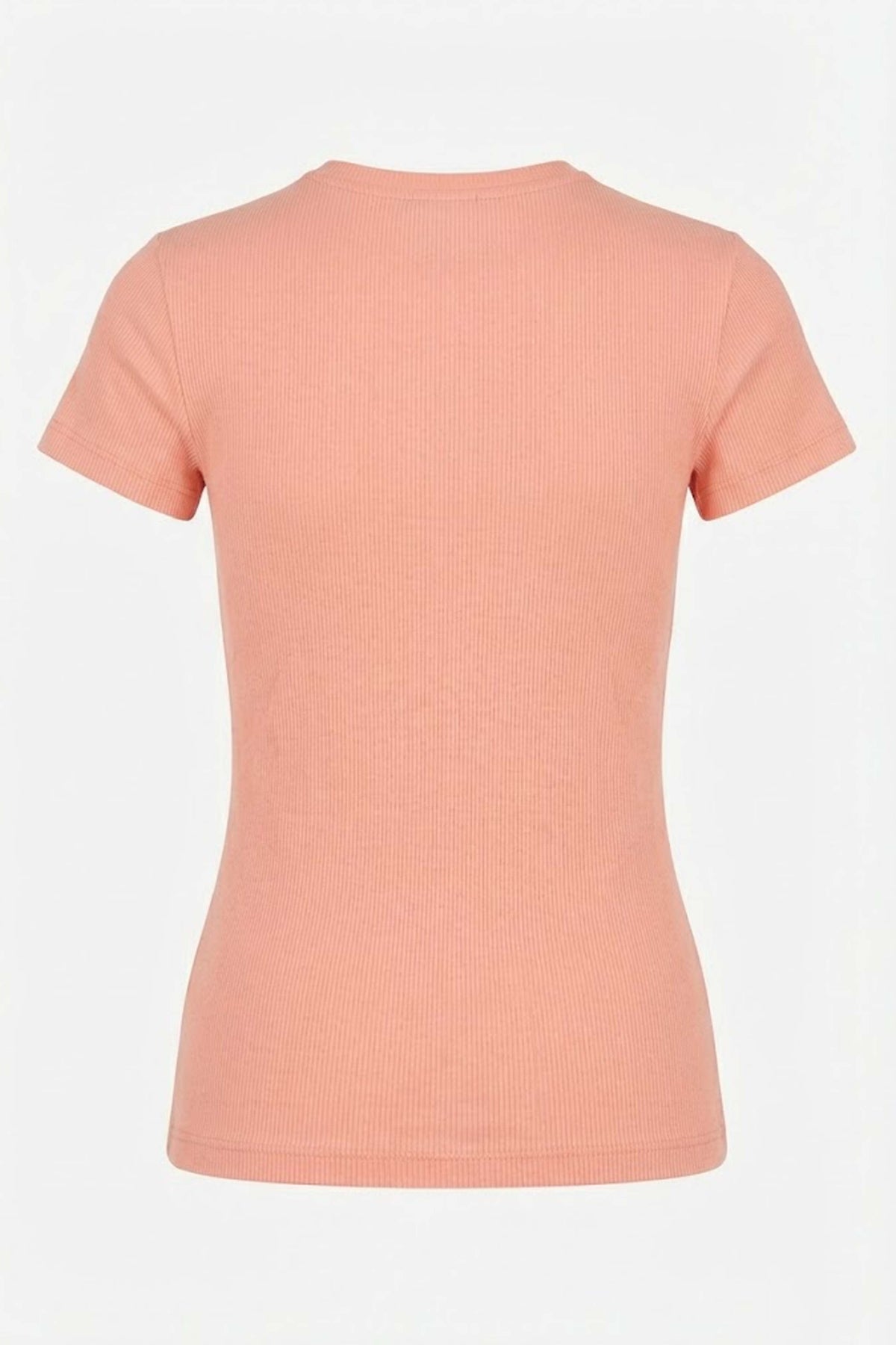 LACOSTE SLIM FIT RIBBED COTTON T-SHIRT en color ROSA  (2)