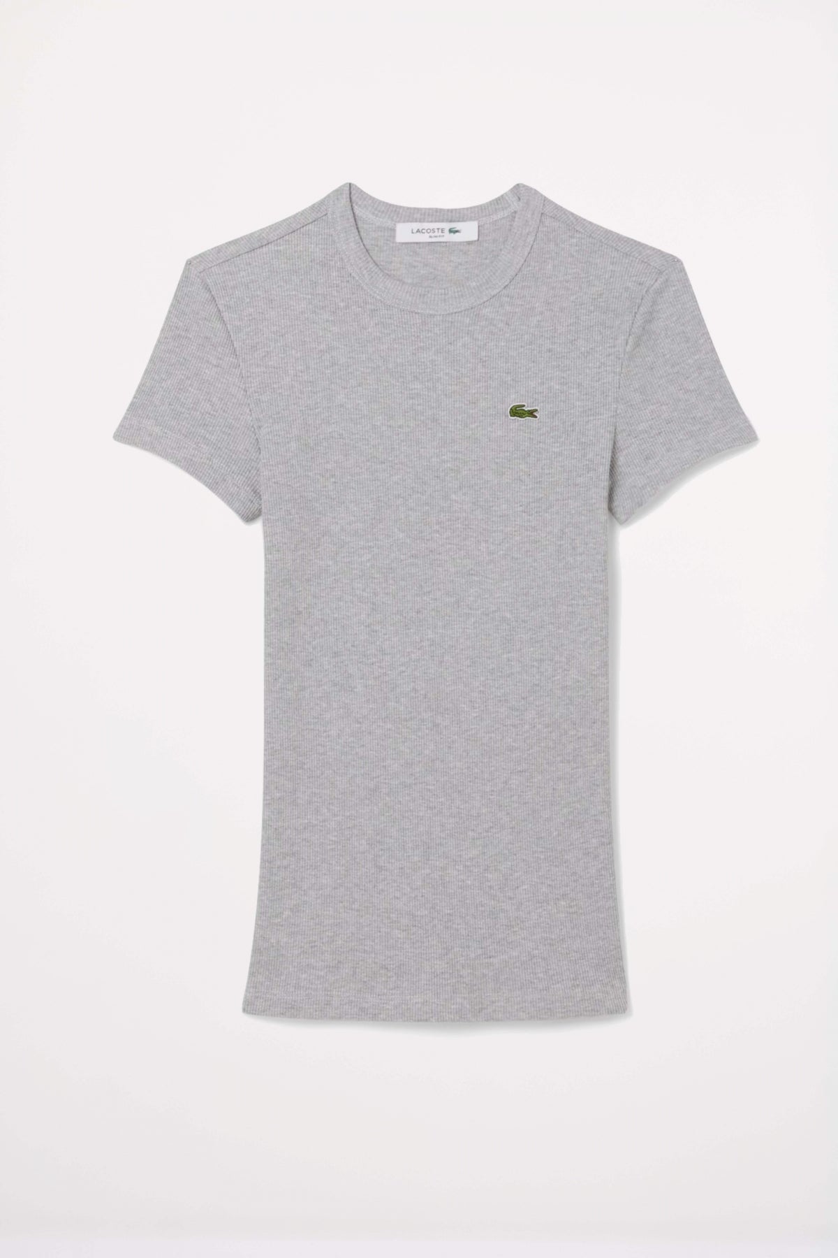 LACOSTE SLIM FIT RIBBED COTTON T-SHIRT en color GRIS  (1)