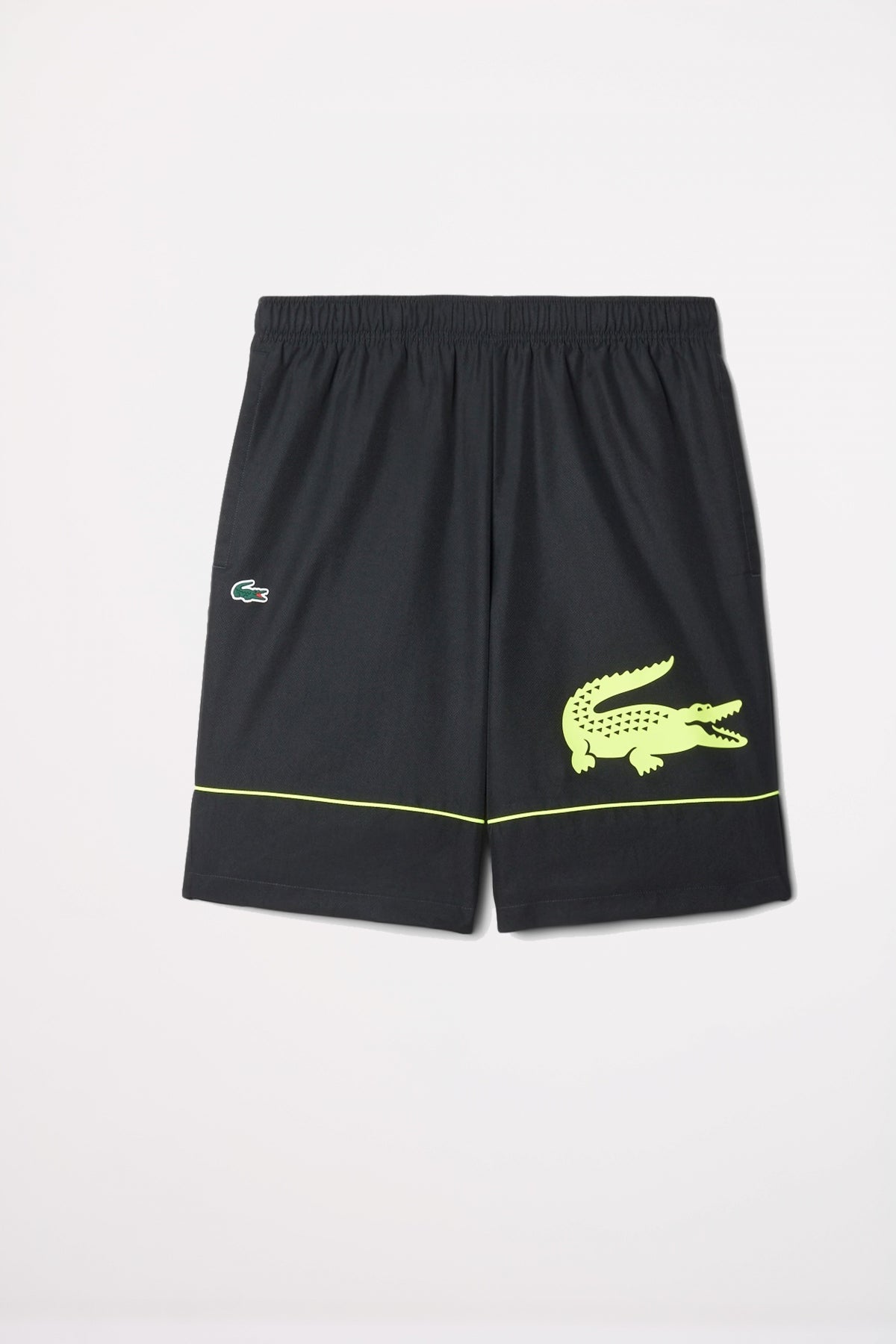 LACOSTE PRINTED DIAMOND TAFFETA TENNIS SHORTS en color NEGRO  (1)