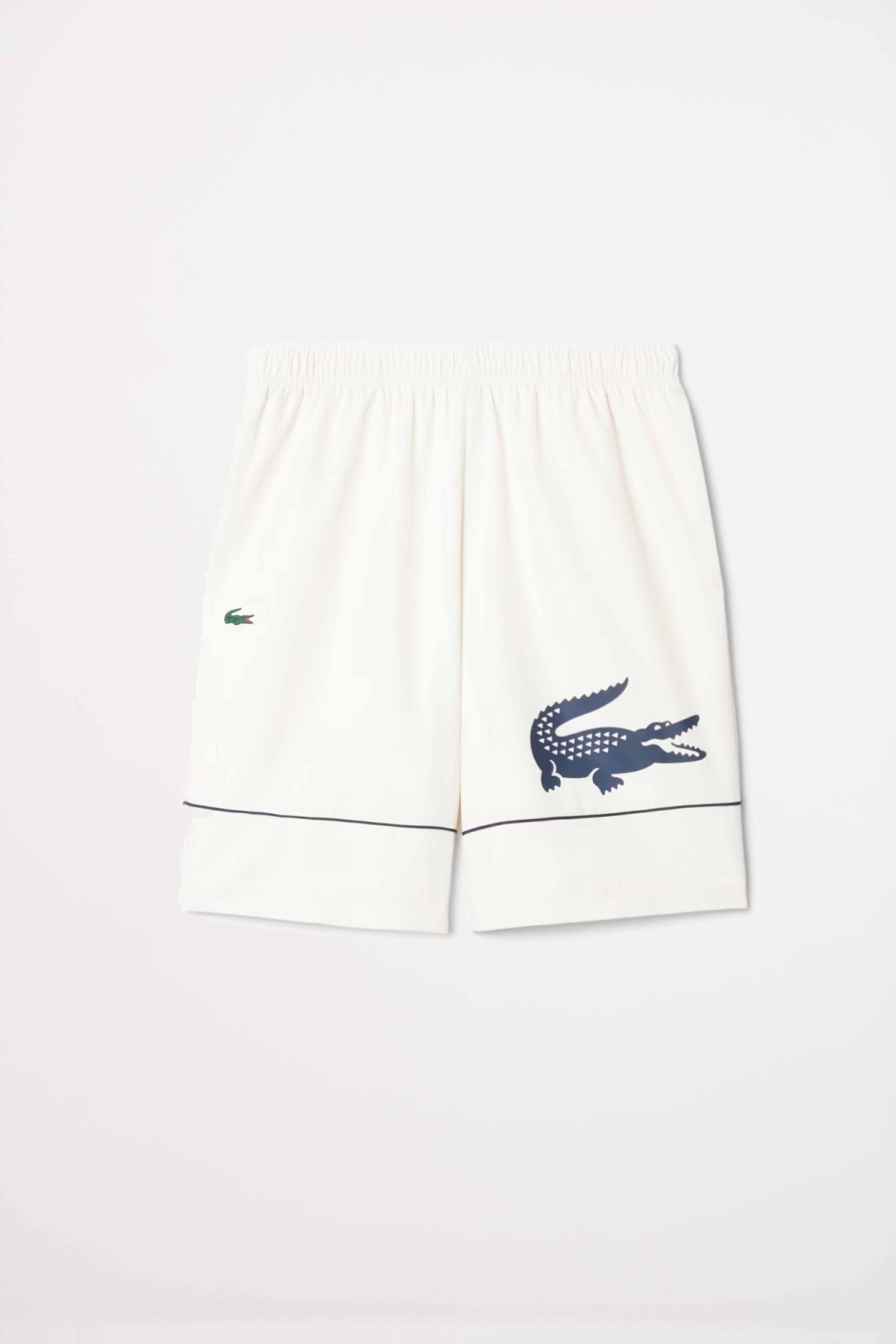 LACOSTE PRINTED DIAMOND TAFFETA TENNIS SHORTS en color BLANCO  (2)