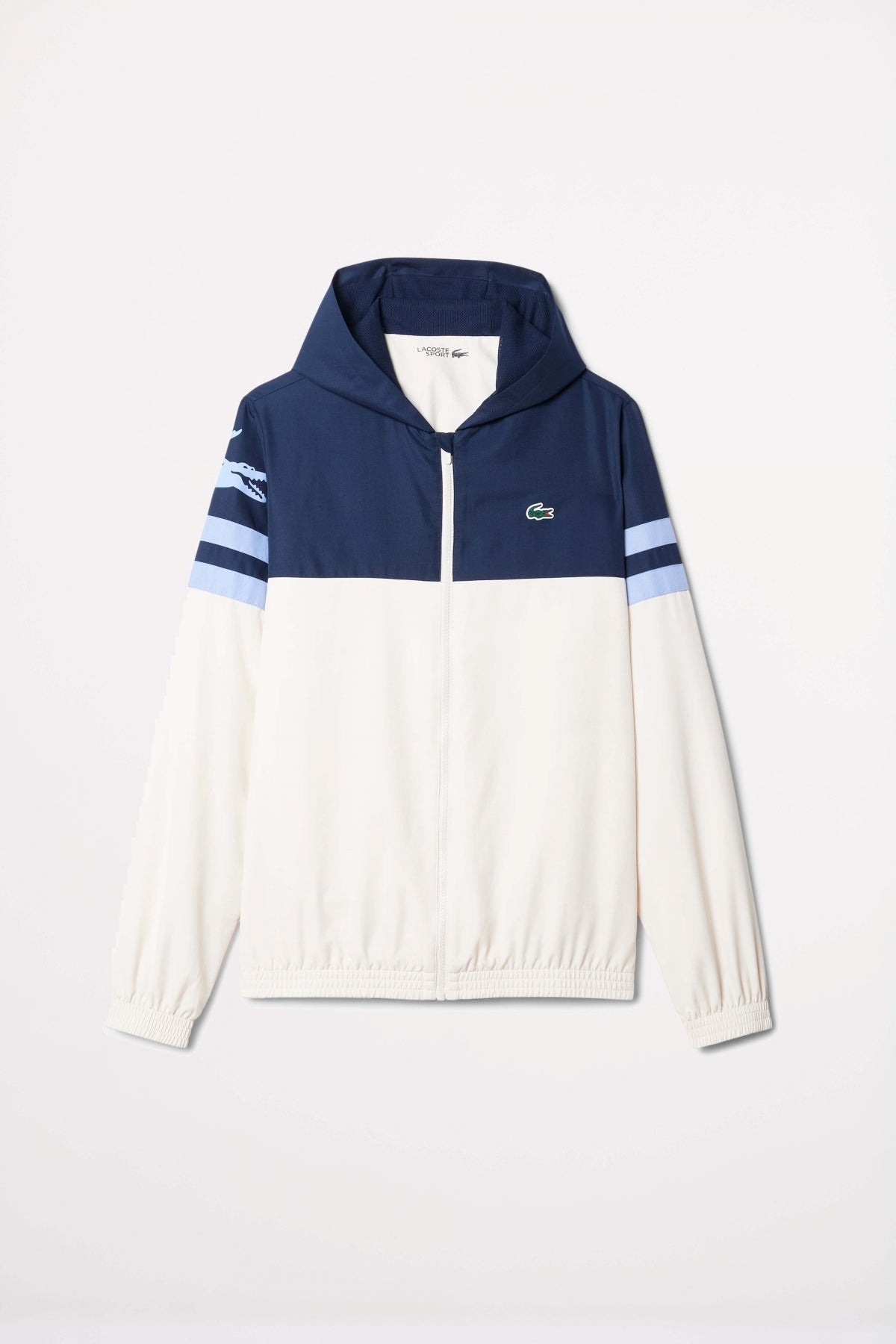 LACOSTE TENNIS WATER-REPELLENT HOODED JACKET en color AZUL  (1)