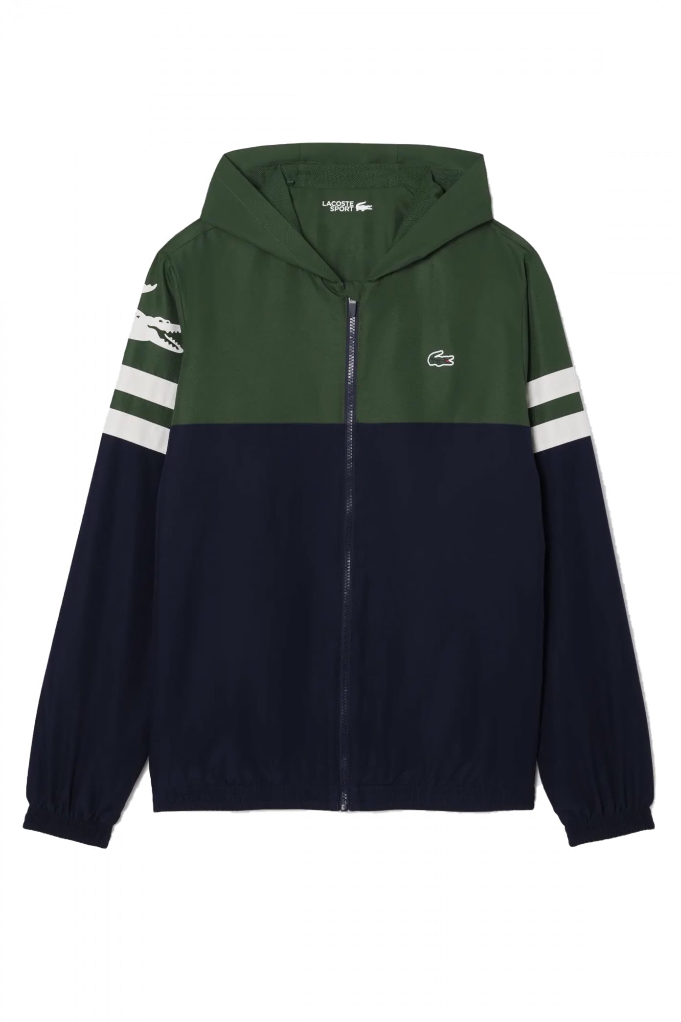 LACOSTE TENNIS WATER-REPELLENT HOODED JACKET en color AZUL  (1)