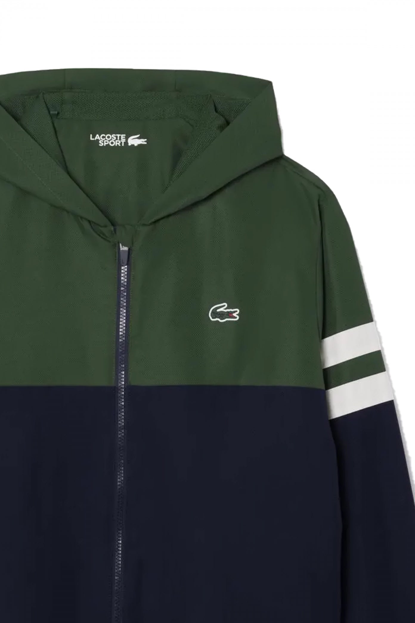 LACOSTE TENNIS WATER-REPELLENT HOODED JACKET en color AZUL  (2)