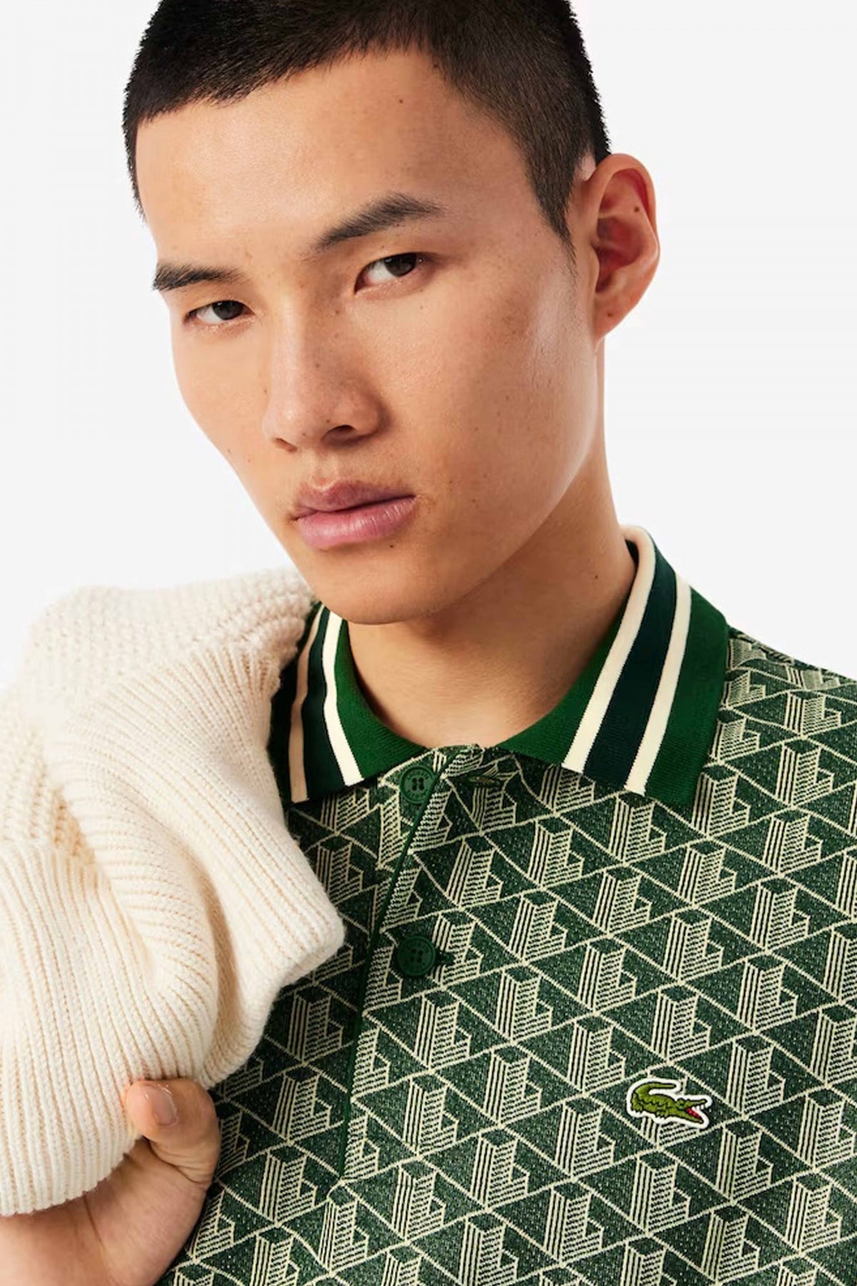 LACOSTE CLASSIC FIT MONOGRAM POLO en color VERDE  (4)