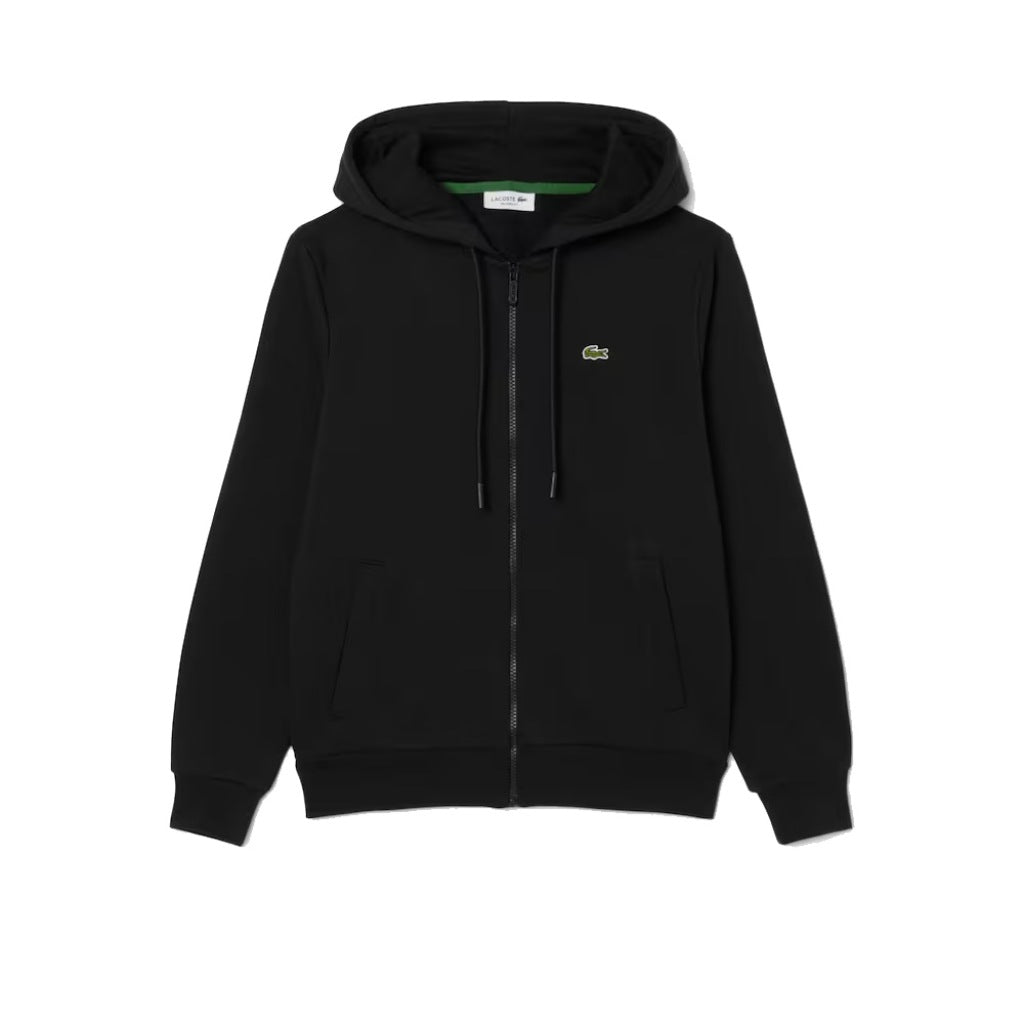 LACOSTE ZIPPED FLEECE HOODIE en color NEGRO  (4)