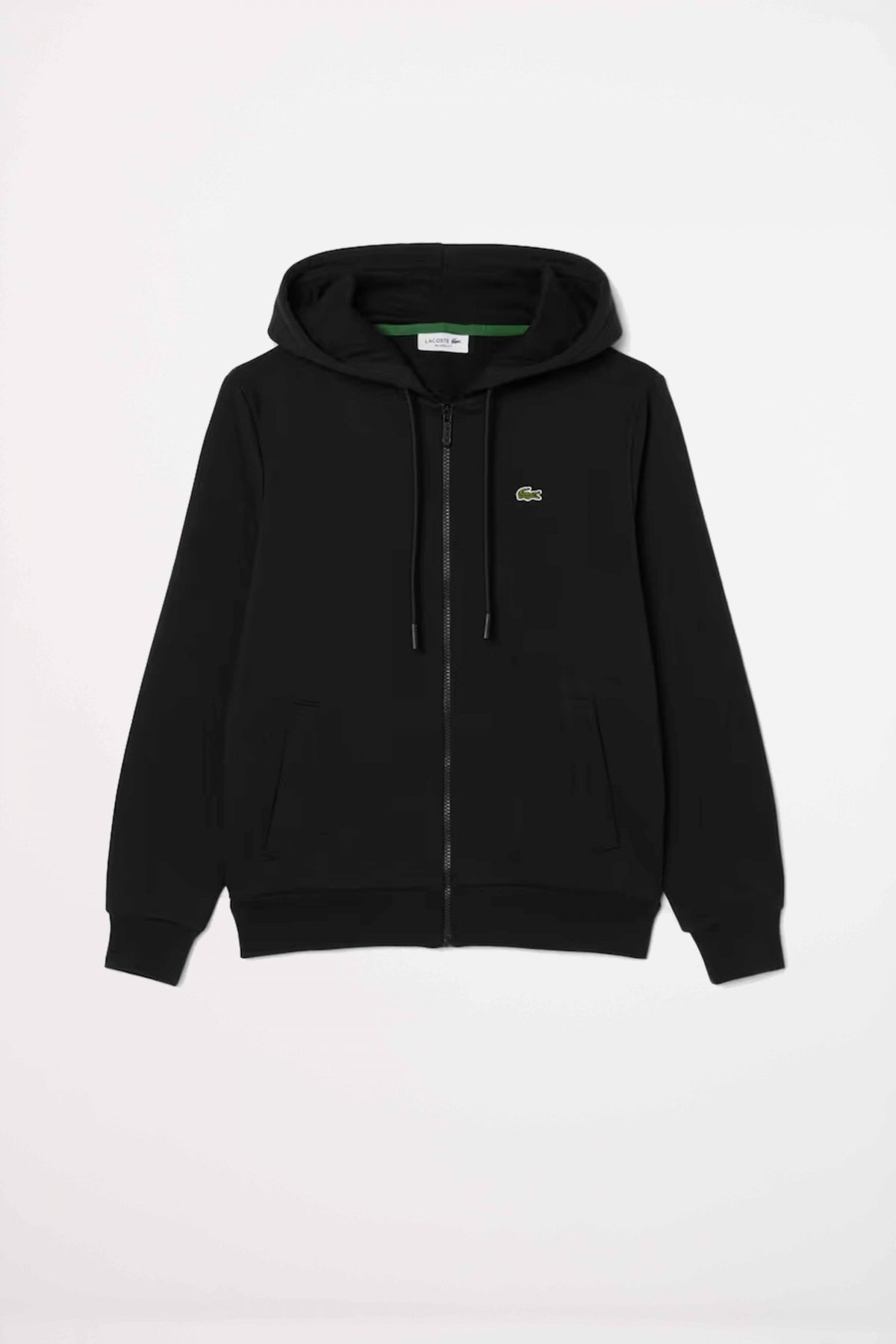 LACOSTE ZIPPED FLEECE HOODIE en color NEGRO  (1)