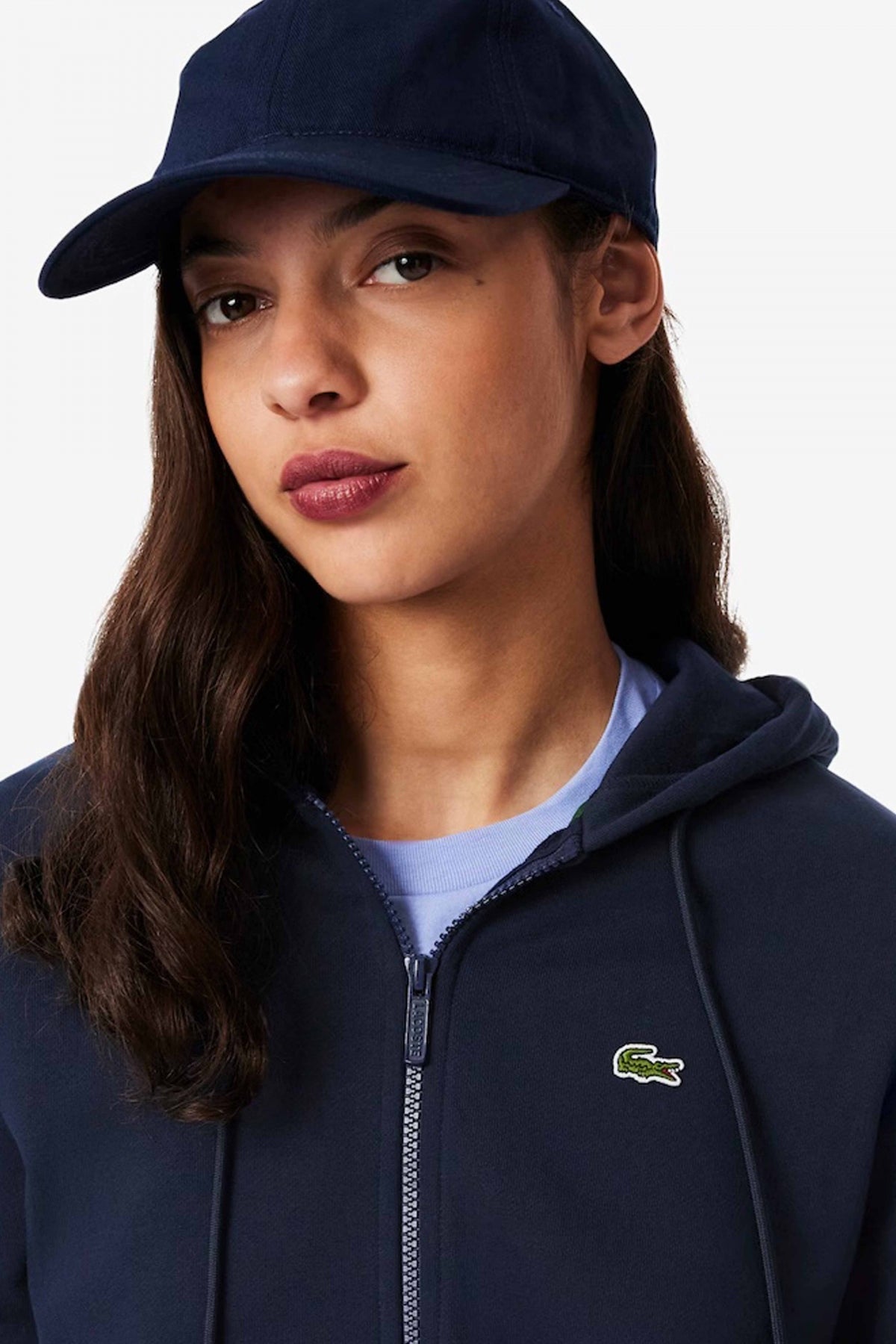 LACOSTE ZIPPED FLEECE HOODIE en color AZUL  (4)