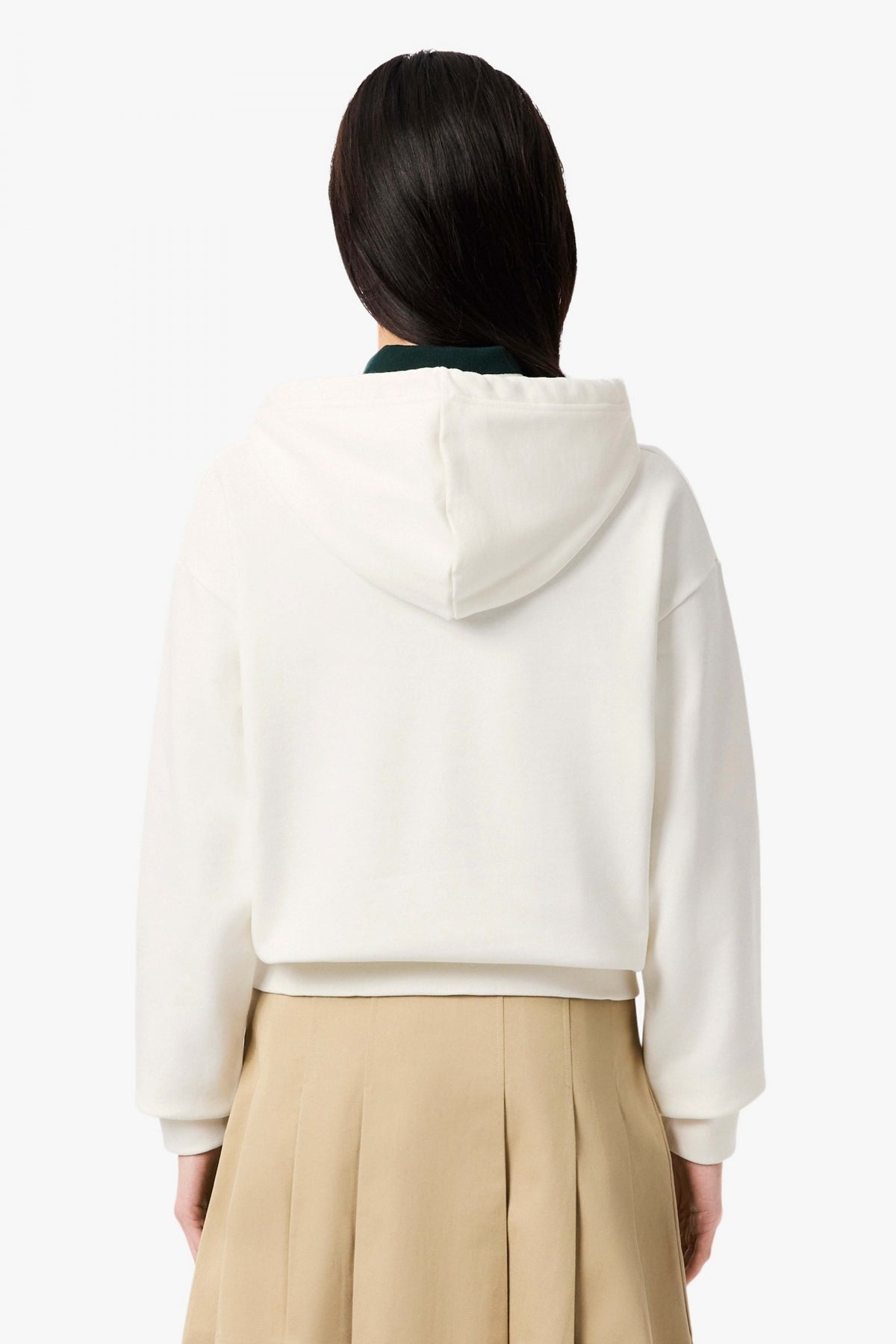 LACOSTE OVERSIZED FLEECE HOODIE en color BLANCO  (3)