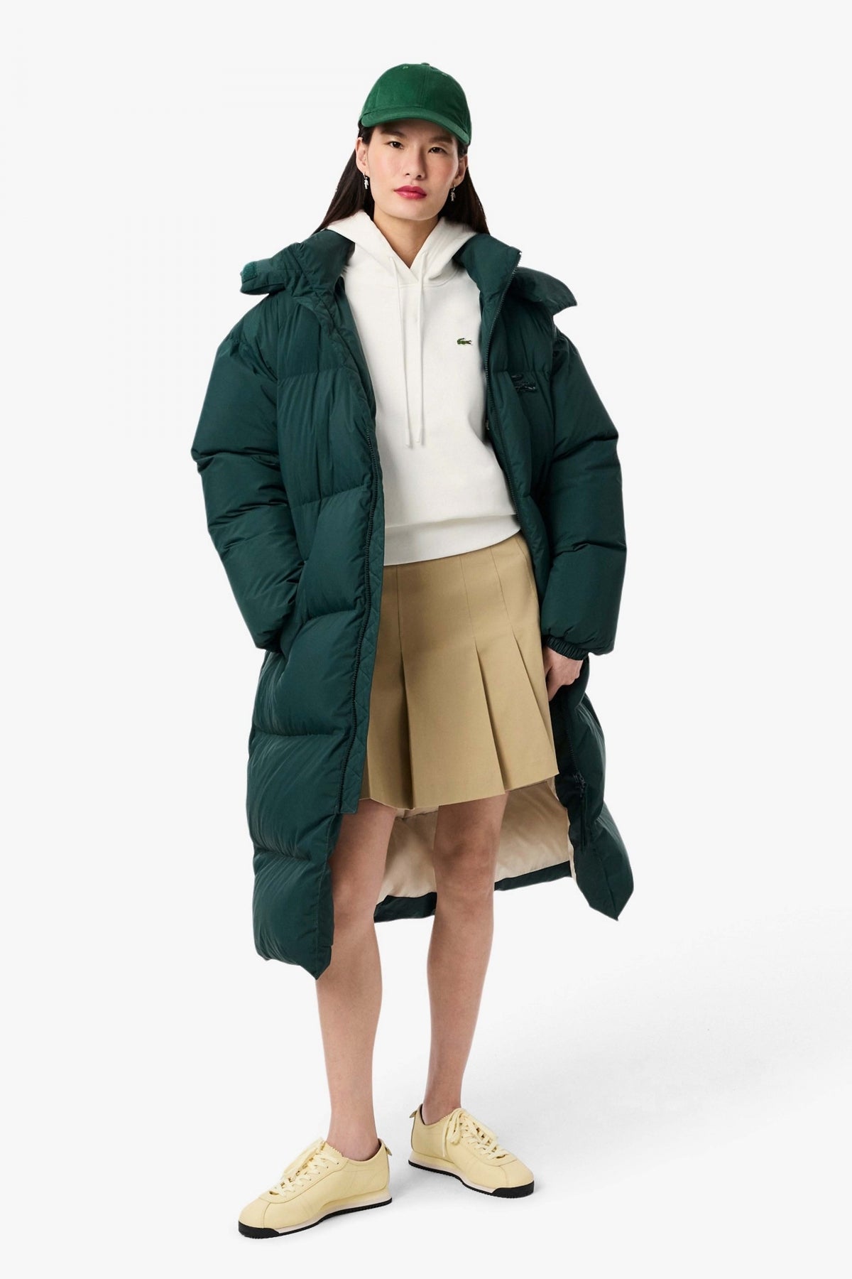 LACOSTE OVERSIZED FLEECE HOODIE en color BLANCO  (4)