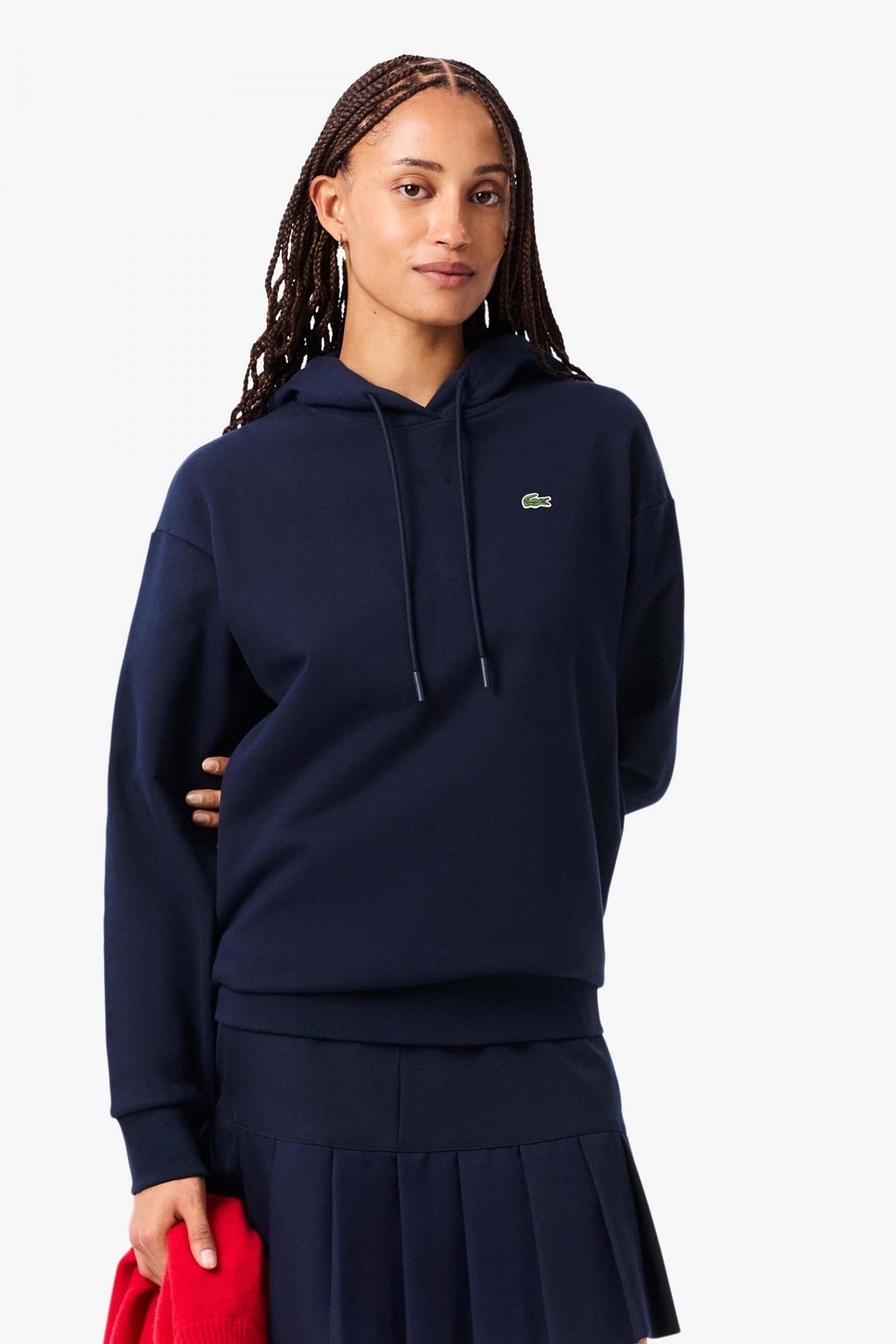 LACOSTE OVERSIZED FLEECE HOODIE en color AZUL  (1)