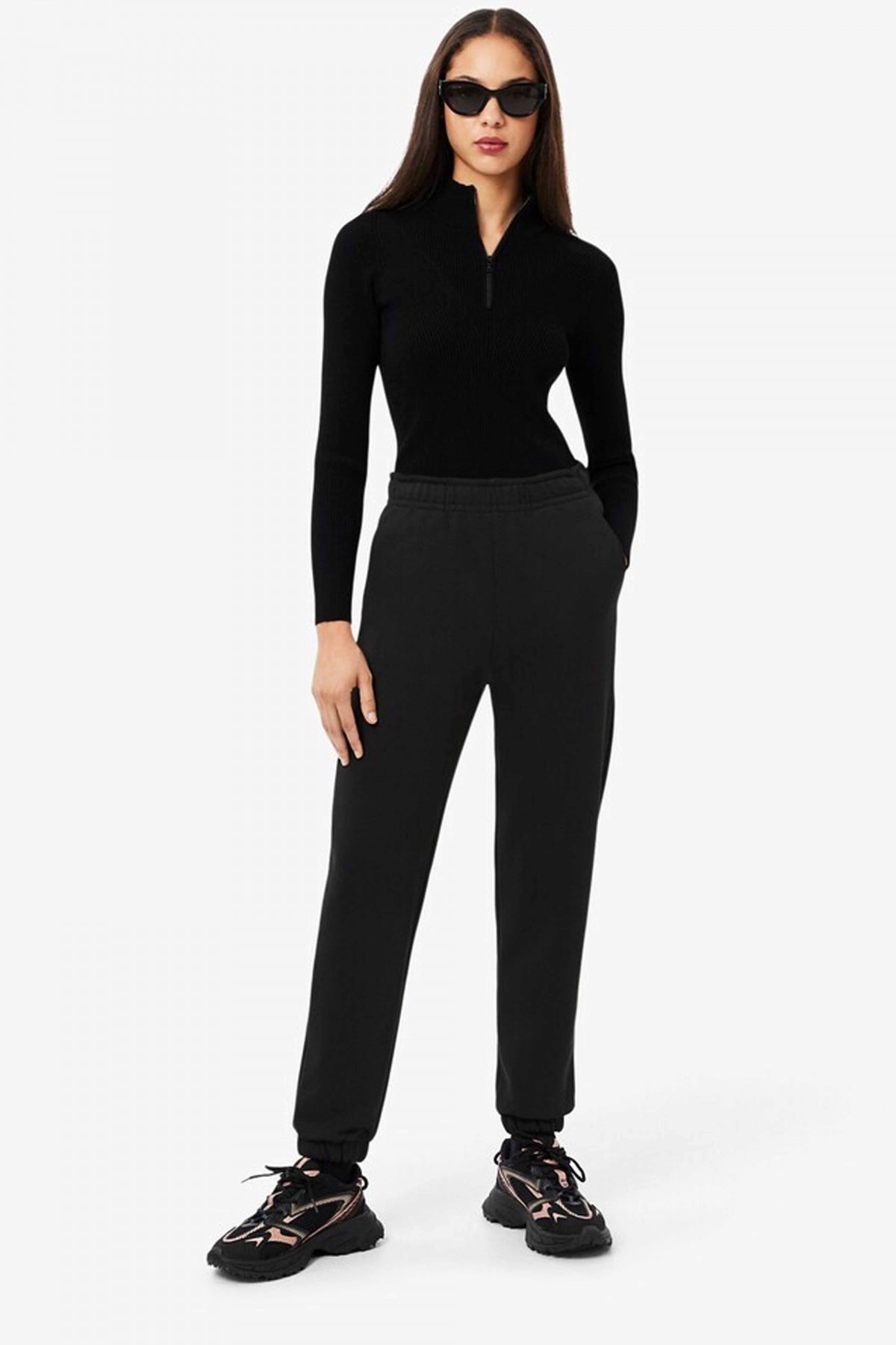 LACOSTE FLEECE SWEATPANTS en color NEGRO  (4)
