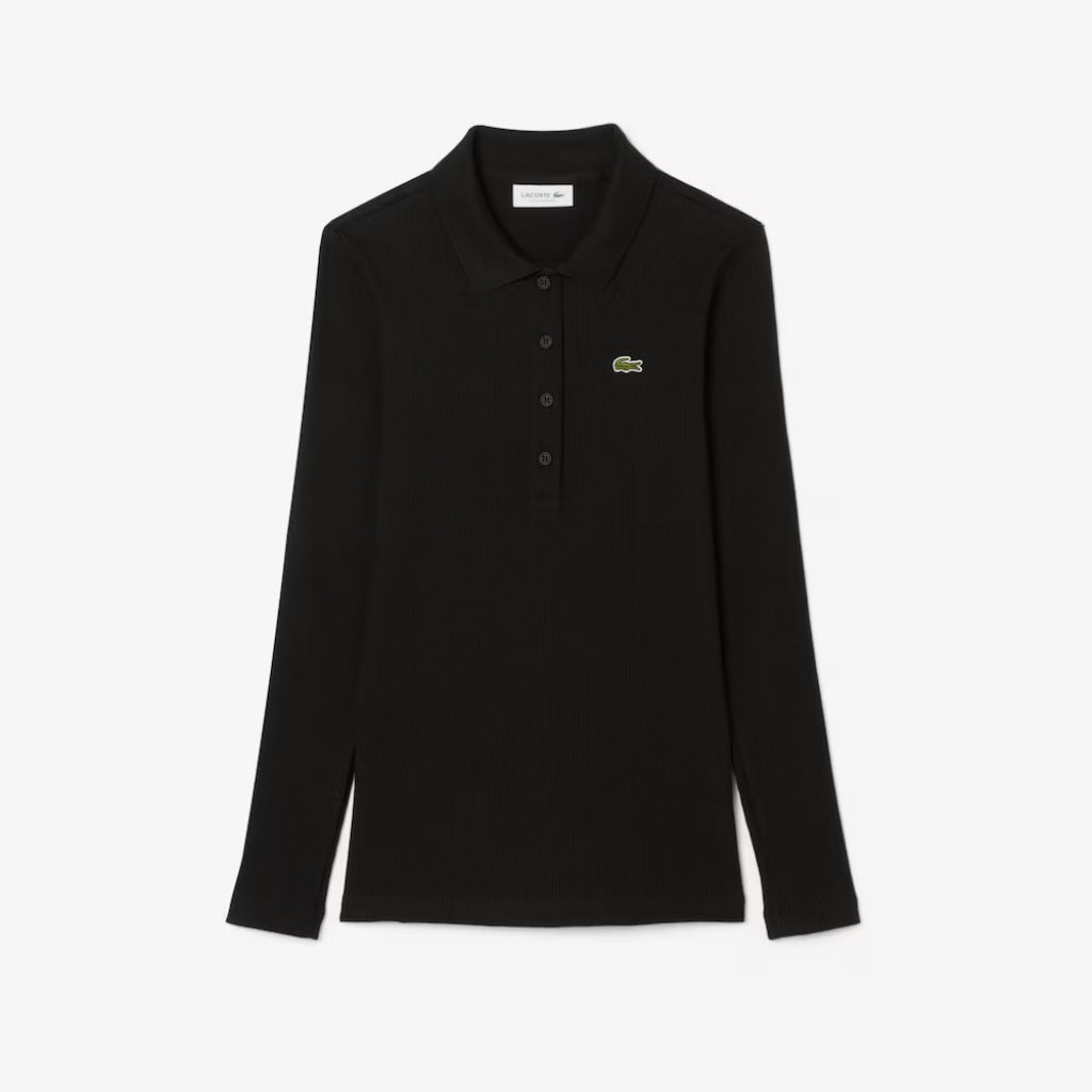 LACOSTE  RIBBED COLLAR SHIRT  en color NEGRO  (1)