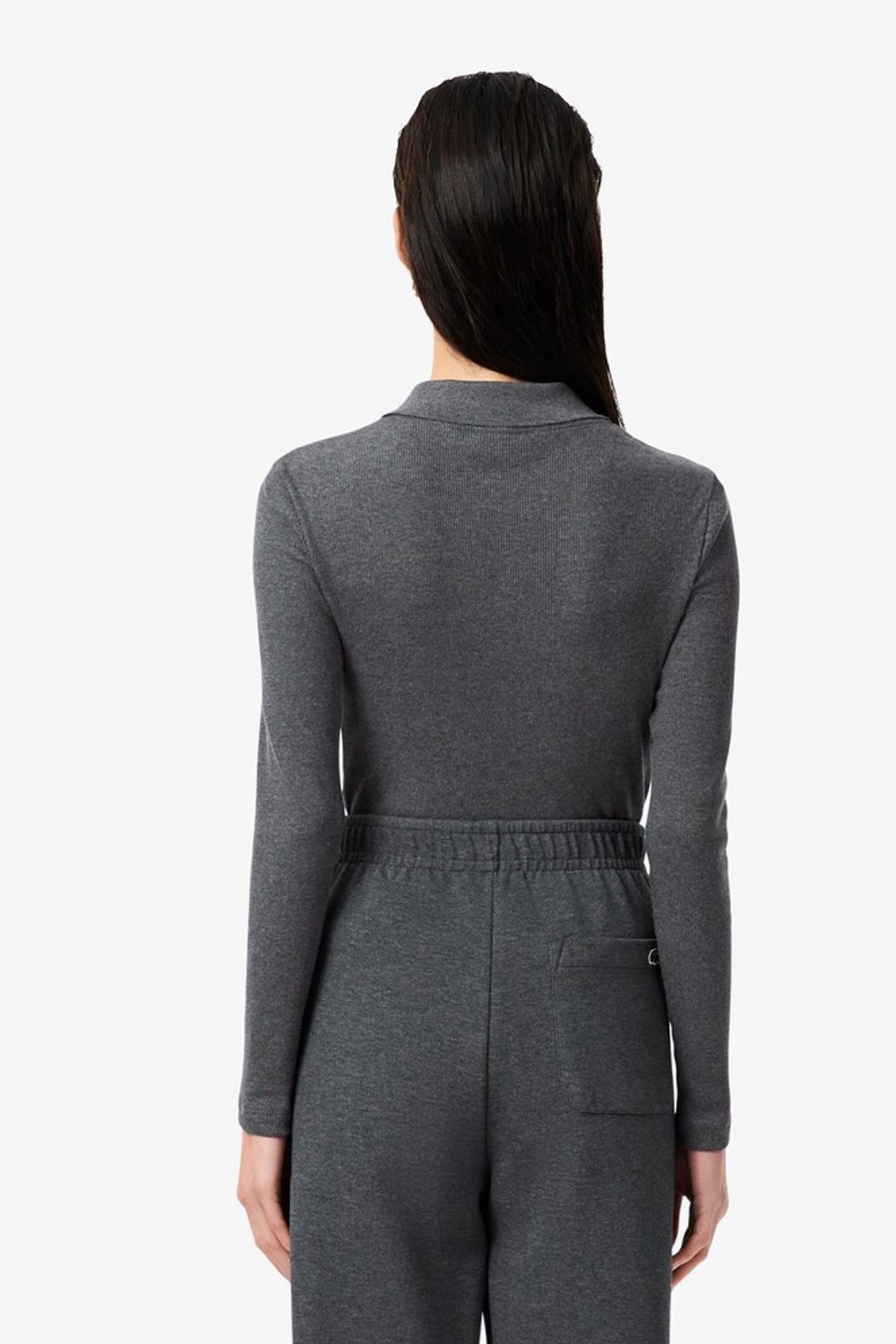 LACOSTE  RIBBED COLLAR SHIRT  en color GRIS  (3)