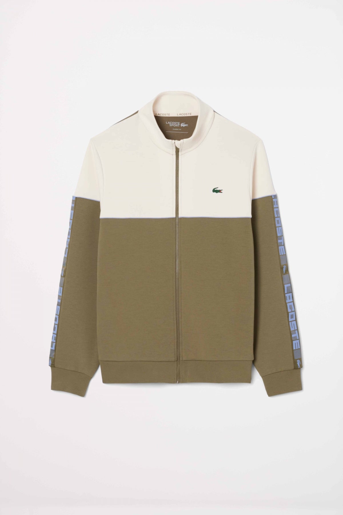 LACOSTE TENNIS ZIP-UP COLORBLOCK SWEATSHIRT en color VERDE  (2)