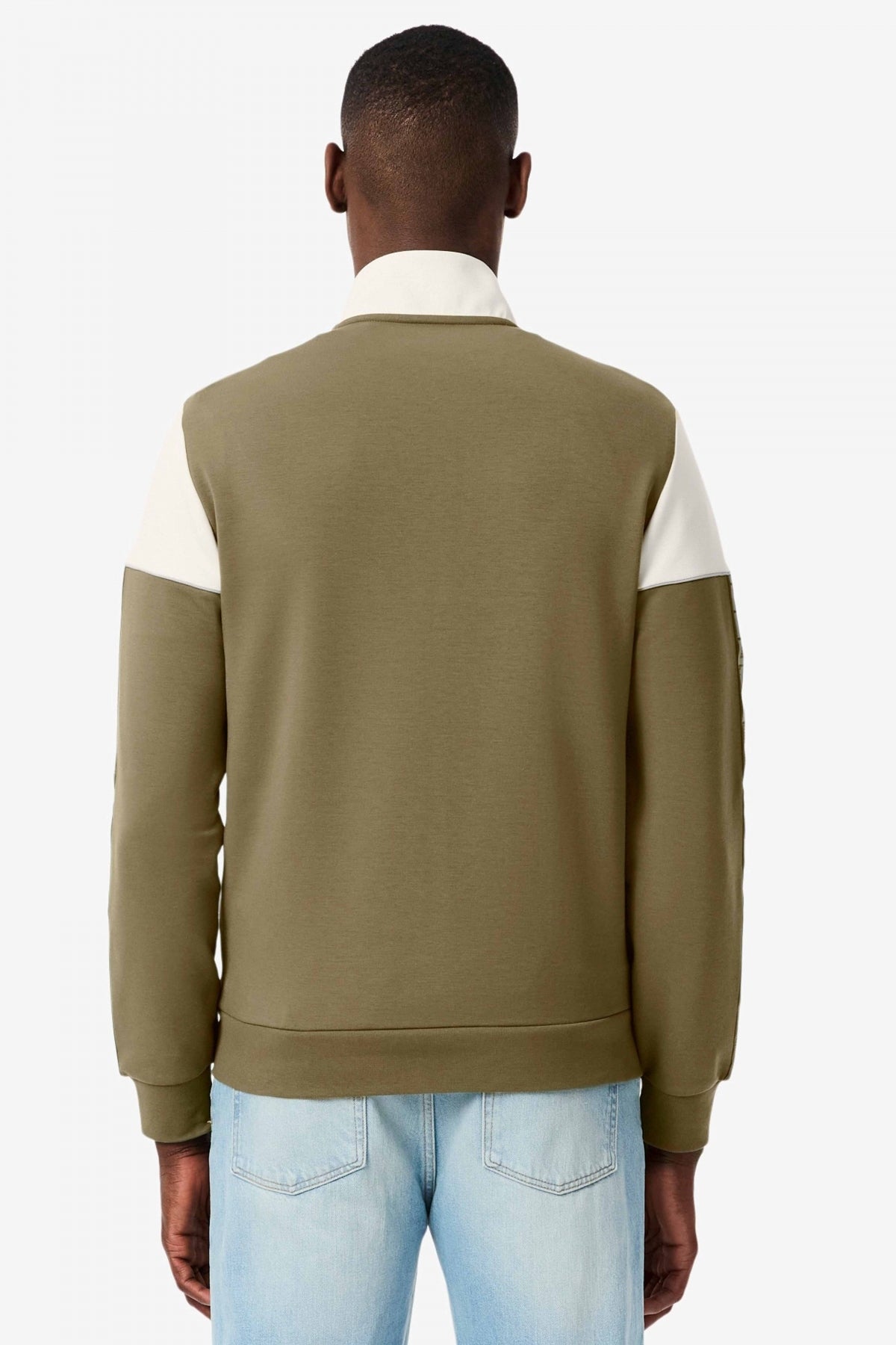 LACOSTE TENNIS ZIP-UP COLORBLOCK SWEATSHIRT en color VERDE  (3)