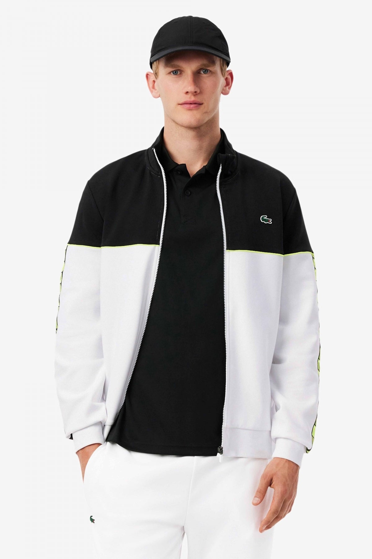 LACOSTE TENNIS ZIP-UP COLORBLOCK SWEATSHIRT en color BLANCO  (1)