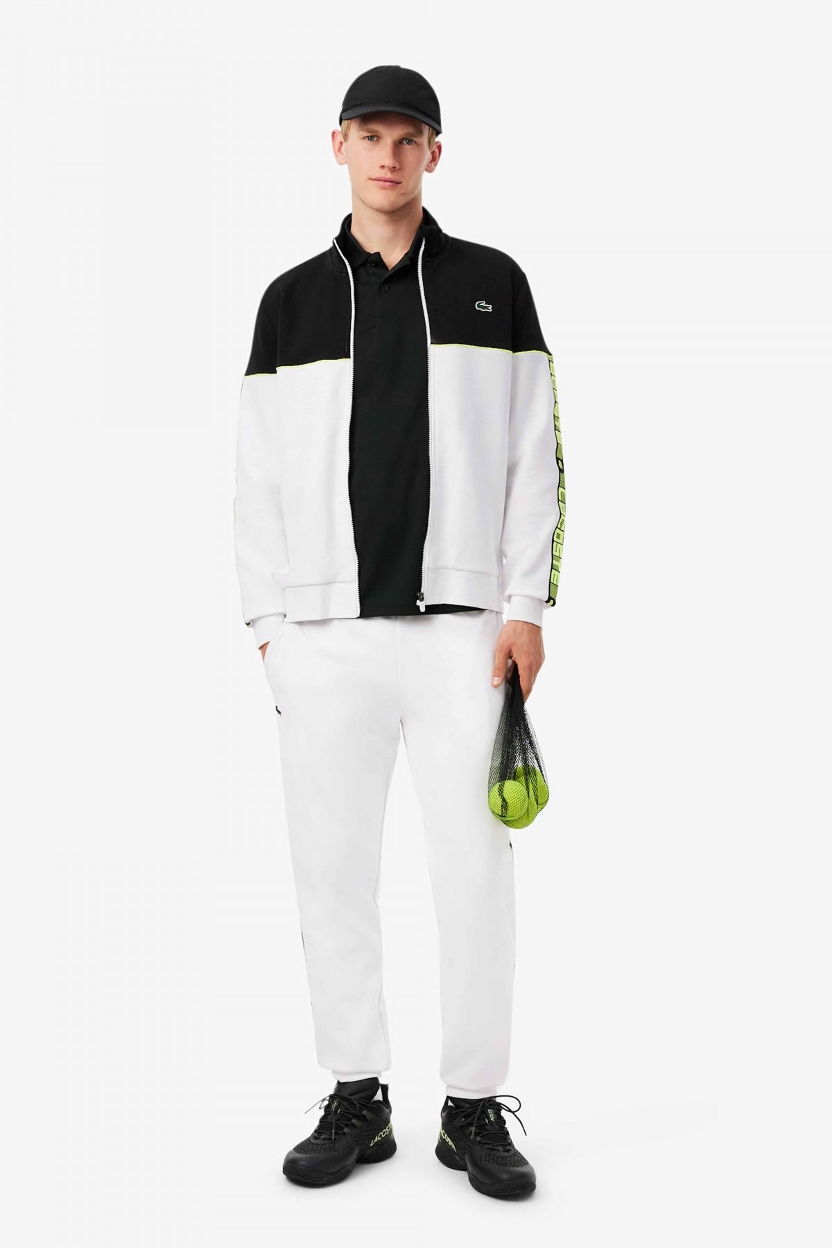 LACOSTE TENNIS ZIP-UP COLORBLOCK SWEATSHIRT en color BLANCO  (4)