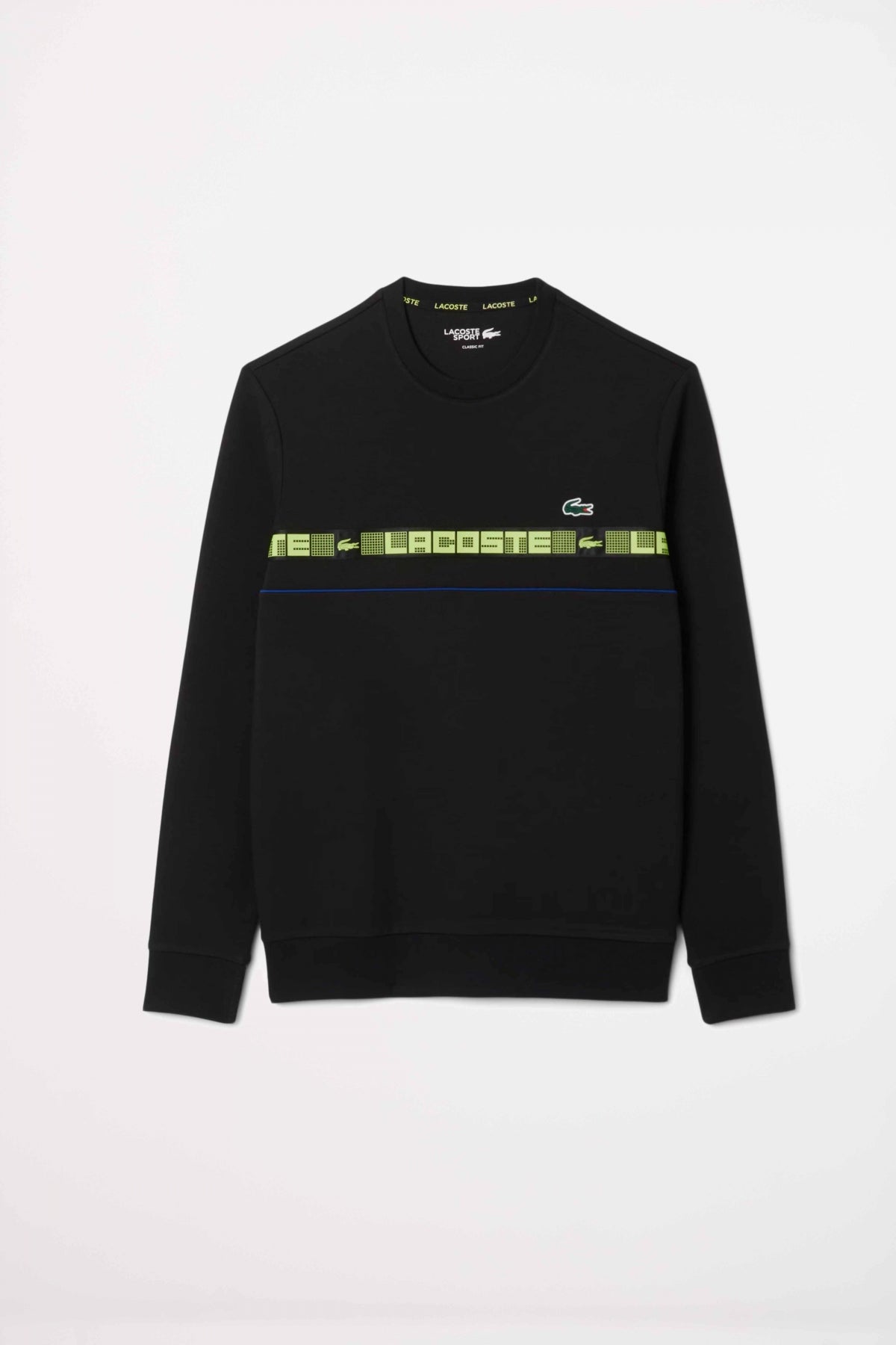 LACOSTE BRANDED STRIPE TENNIS SWEATSHIRT en color NEGRO  (2)