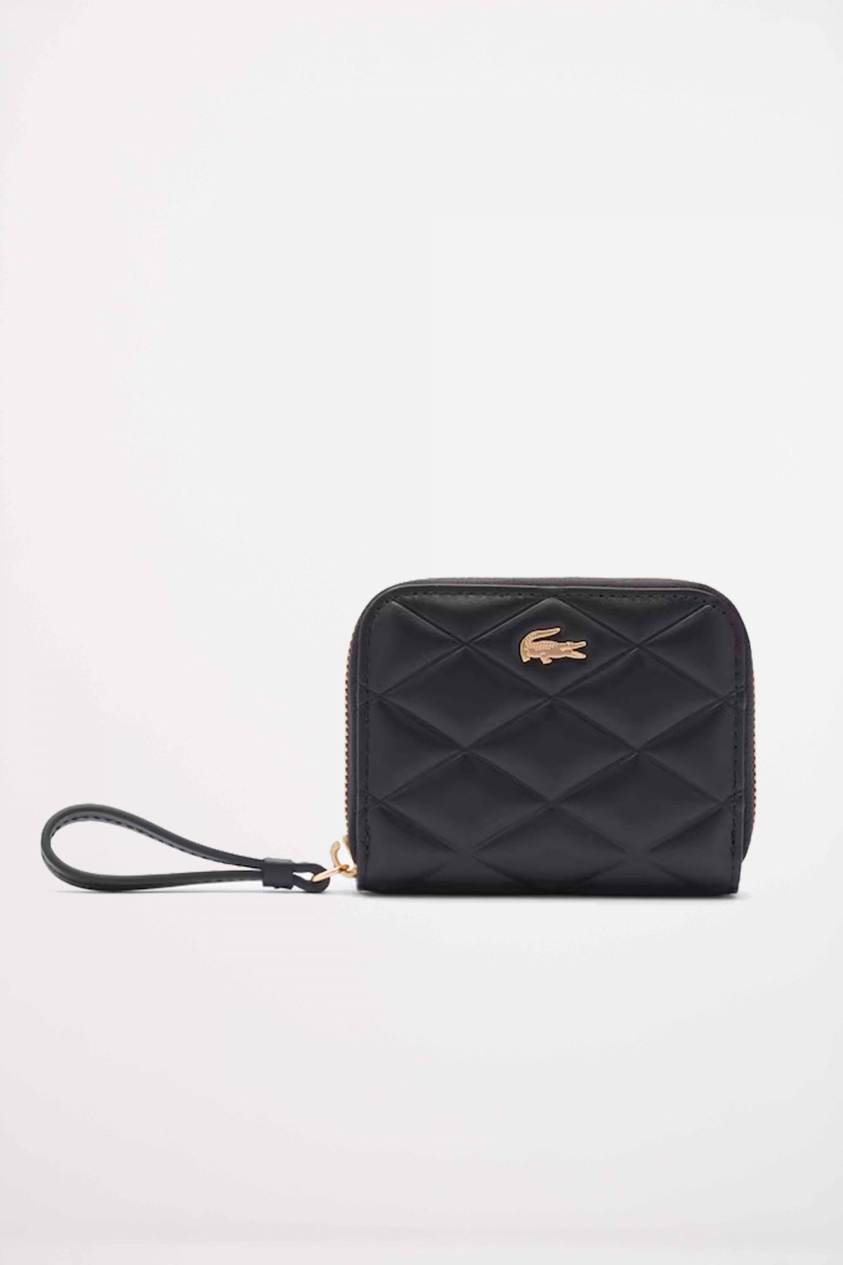 LACOSTE SMALL CROCODELLE LEATHER COIN PURSE en color NEGRO  (1)