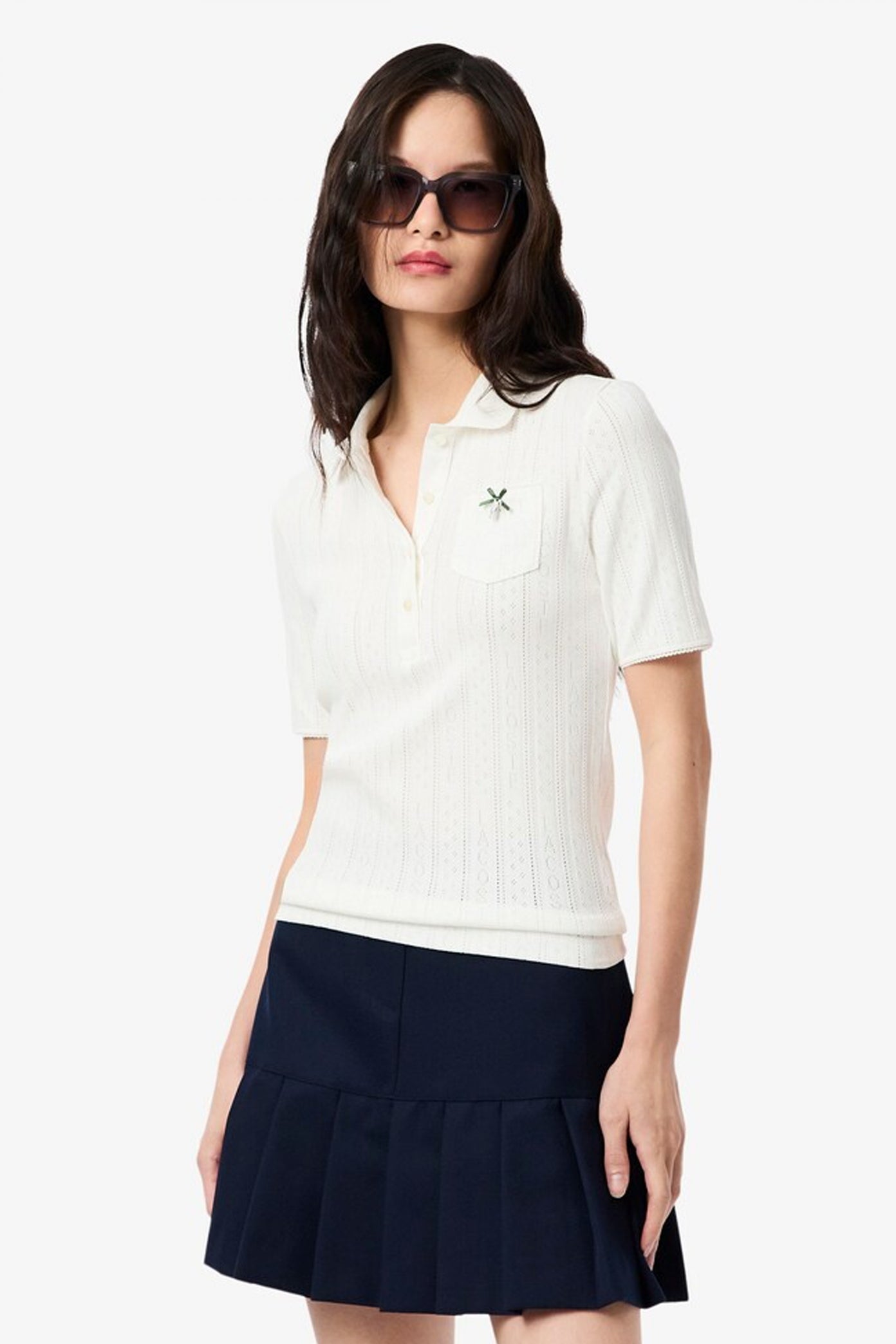 LACOSTE RIBBED COLLAR SHIRT en color BLANCO  (1)