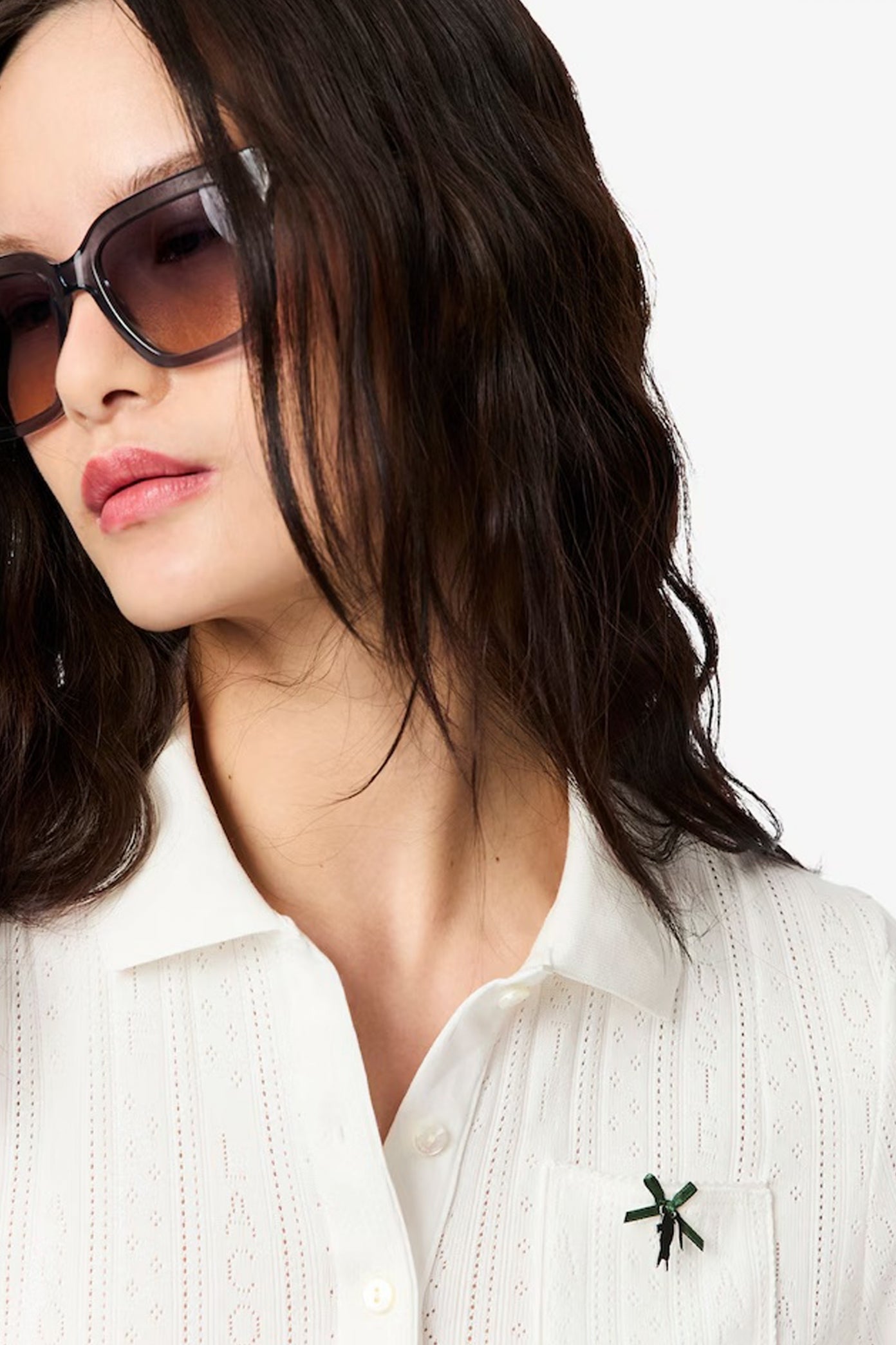 LACOSTE RIBBED COLLAR SHIRT en color BLANCO  (4)