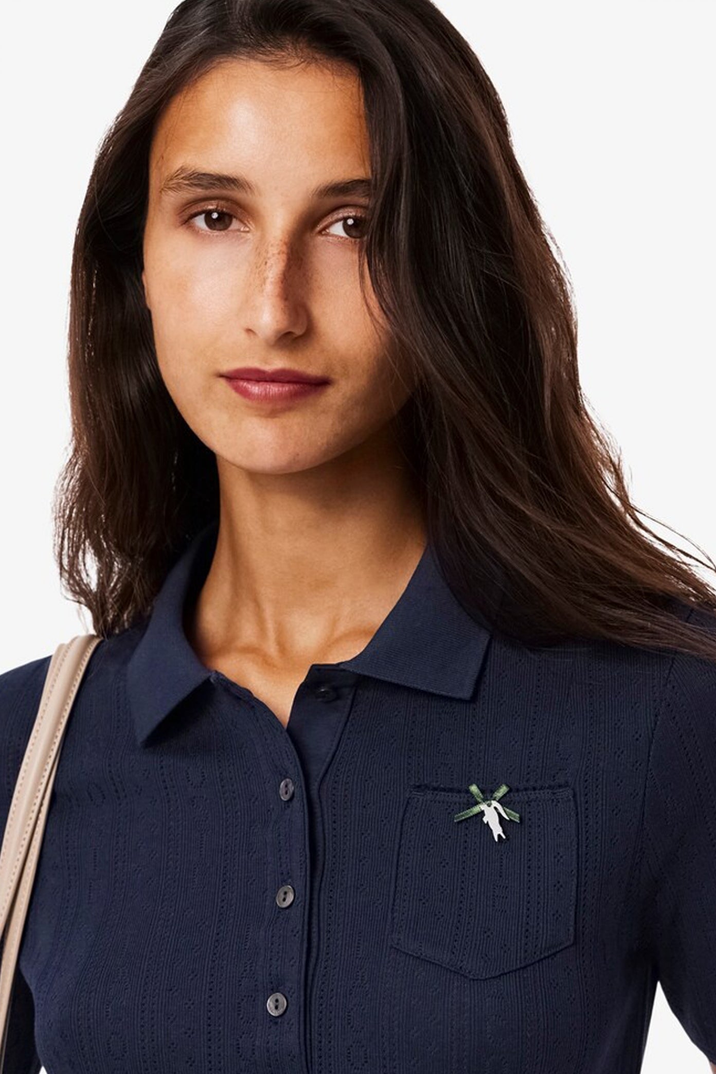 LACOSTE RIBBED COLLAR SHIRT en color AZUL  (4)