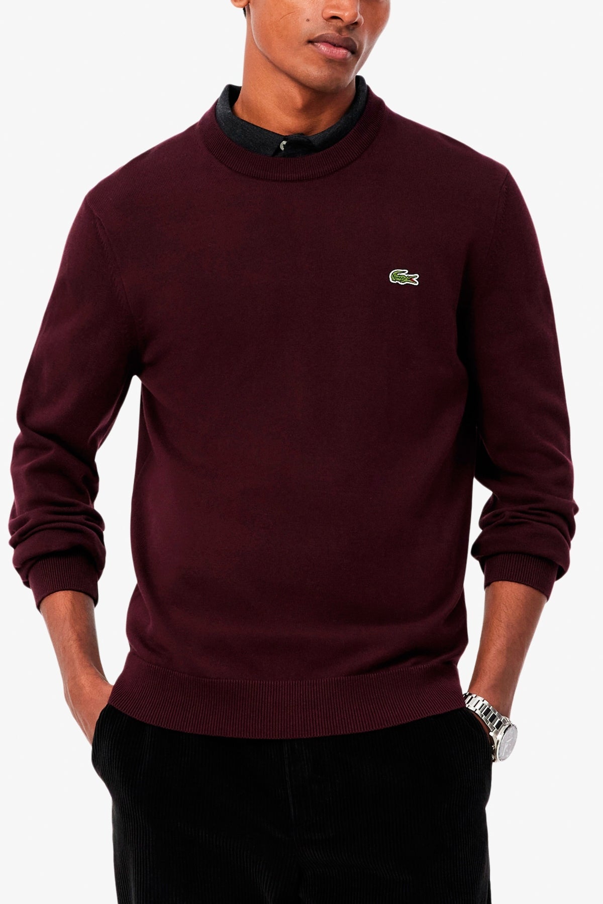 LACOSTE AH CREWNECKS SWEATERS en color BURDEOS  (5)