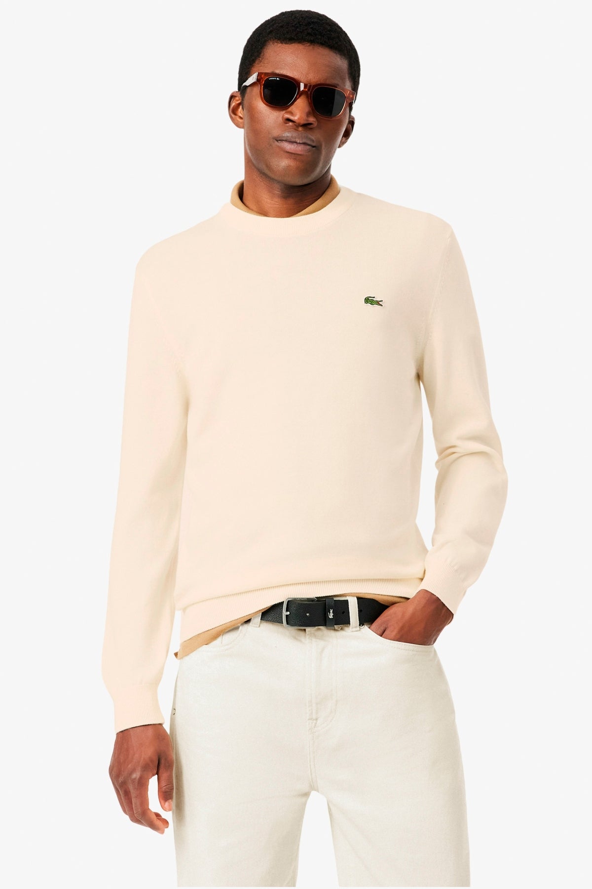 LACOSTE AH CREWNECKS SWEATERS en color BLANCO  (1)