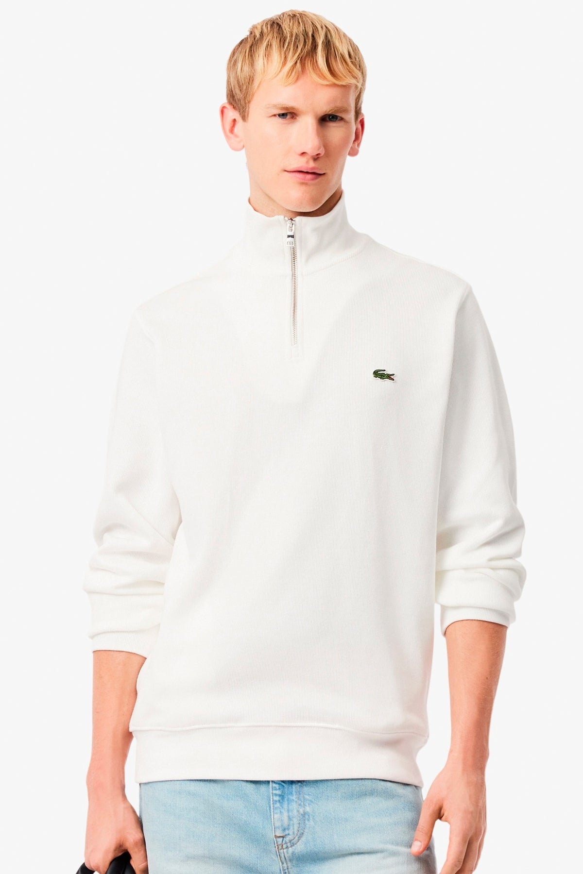 LACOSTE SH HALF ZIP SWEATSHIRTS en color BLANCO  (1)