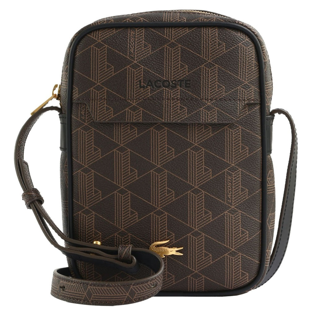 LACOSTE NUBG VERTICAL CAMERA BAG en color MARRON  (4)