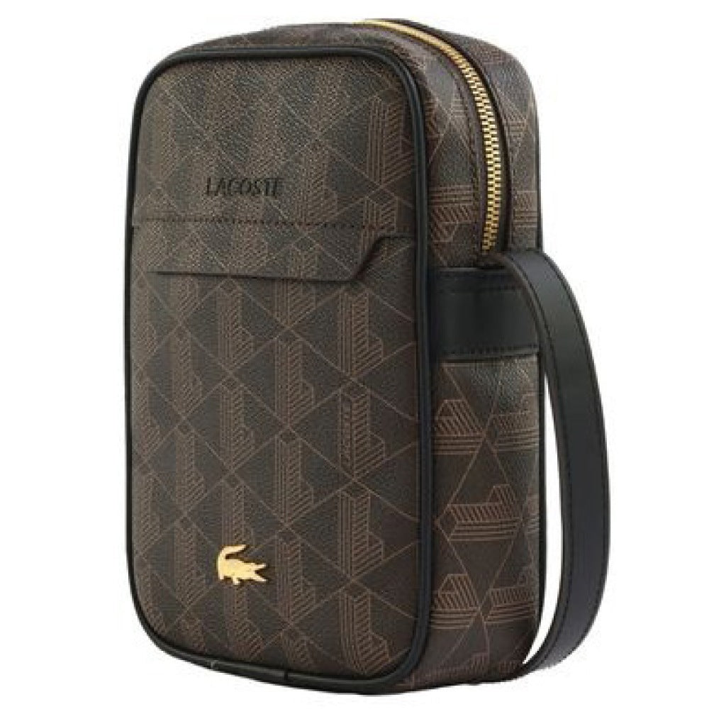 LACOSTE NUBG VERTICAL CAMERA BAG en color MARRON  (6)