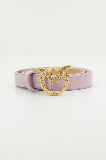 PINKO  LOVE BERRY H BELT SUED en color VIOLETA  (1)