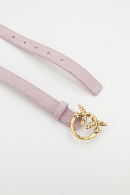 PINKO  LOVE BERRY H BELT SUED en color VIOLETA  (4)