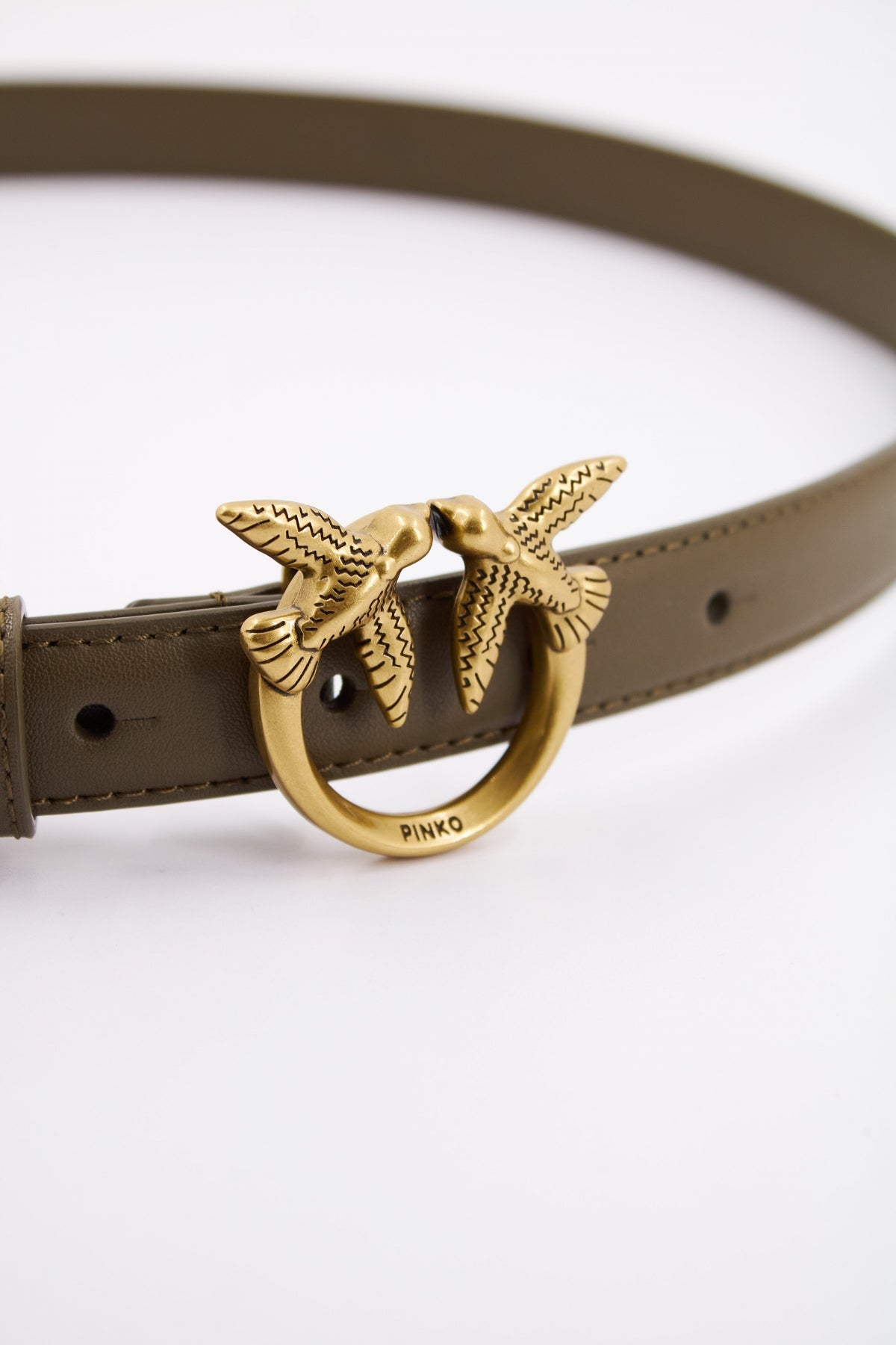 PINKO LOVE BERRY H BELT VITE en color VERDE  (4)
