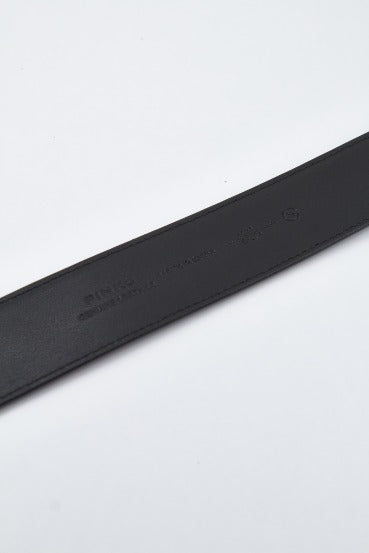 PINKO LOVE BERRY H BELT VITE en color NEGRO  (3)