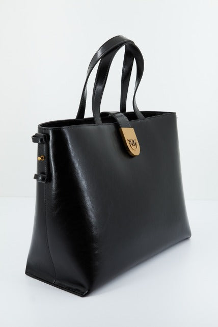 PINKO BRIOCHE SHOPPER VITELLO en color NEGRO  (2)