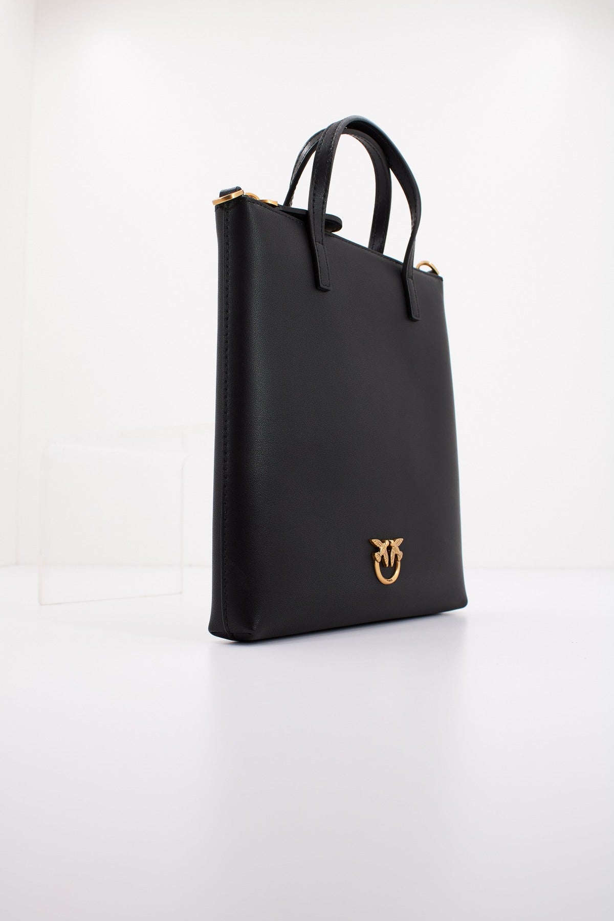PINKO MINI SHOPPER VITELLO SE en color NEGRO  (2)