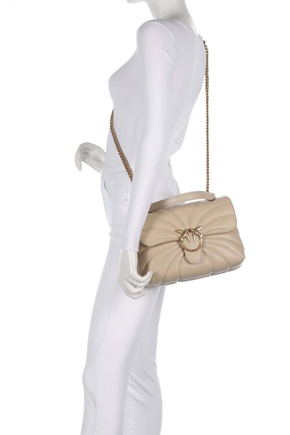 PINKO AEX LOVE MINI PUFF CL en color BEIS  (4)