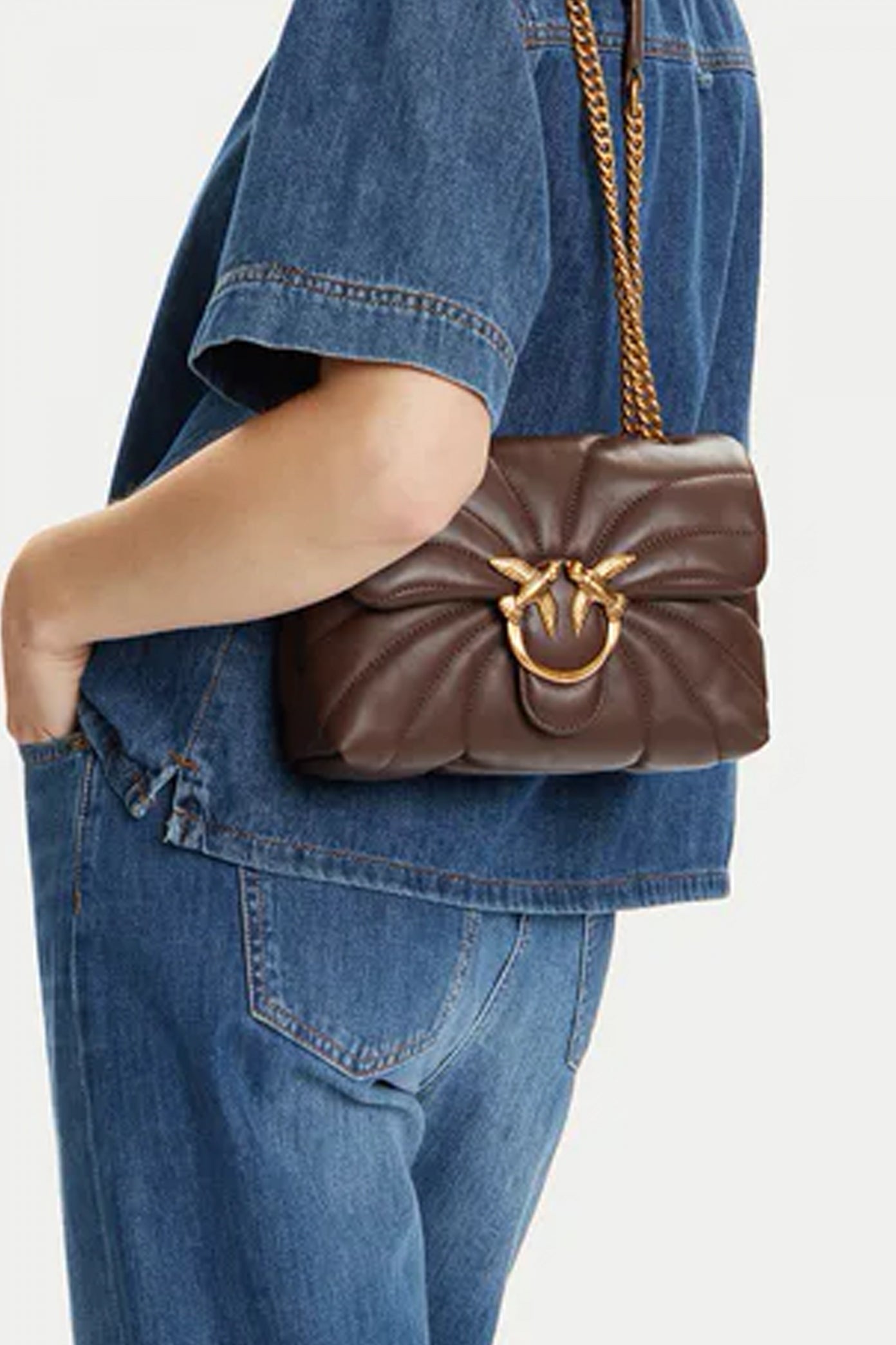 PINKO AEX LOVE MINI PUFF CL en color MARRON  (4)