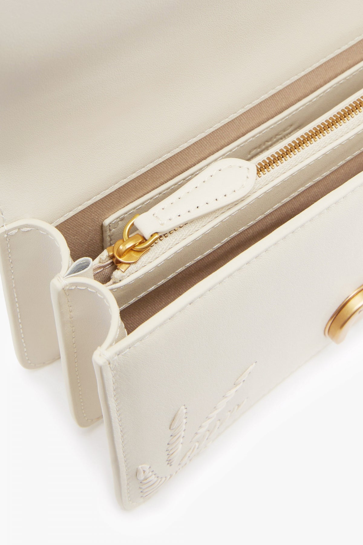 PINKO MINI LOVE BAG SMALL SHOULDER BAG WITH RAFFIA EMBROIDERY en color BLANCO  (3)