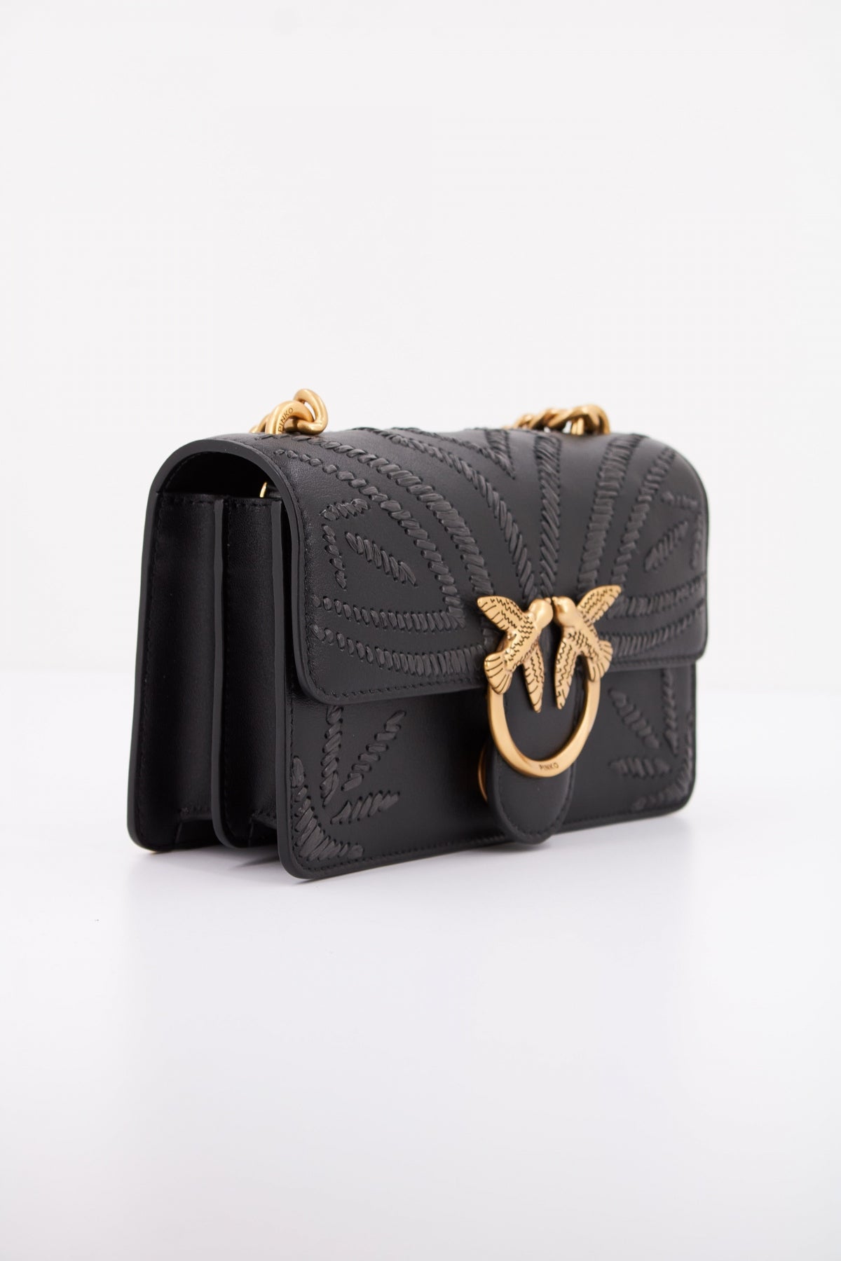 Leather Crossbody Pinko Baby Love Monogram Bag In Leather Bolsos