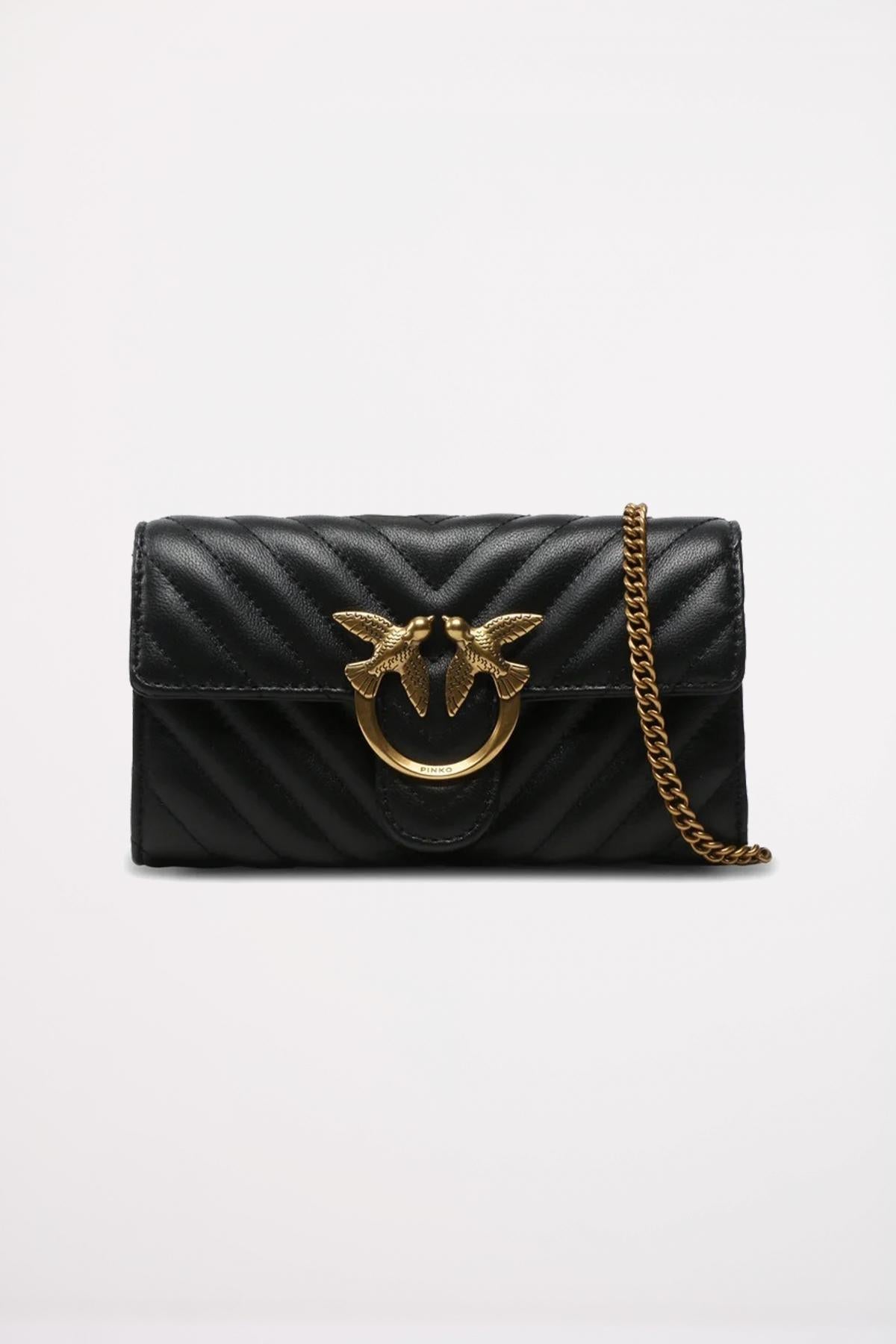 PINKO LOVE MINI ICON WALLET en color NEGRO  (1)