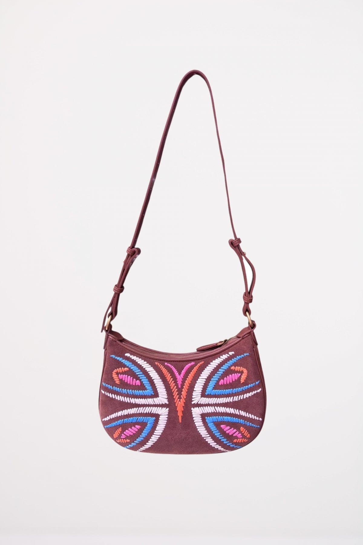 PINKO HALF MOON MINI FL en color MARRON  (2)